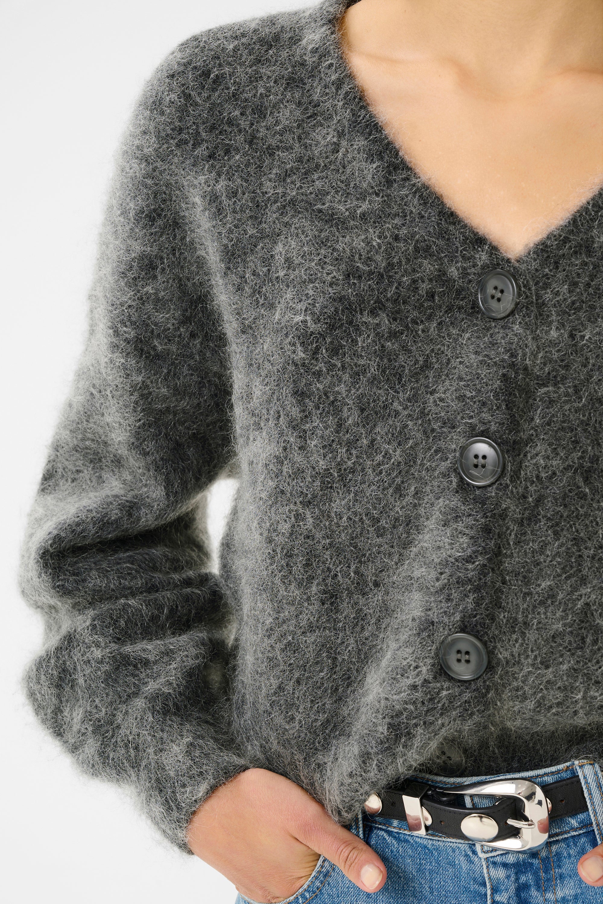 Debbie Cardigan - Charcoal Melange