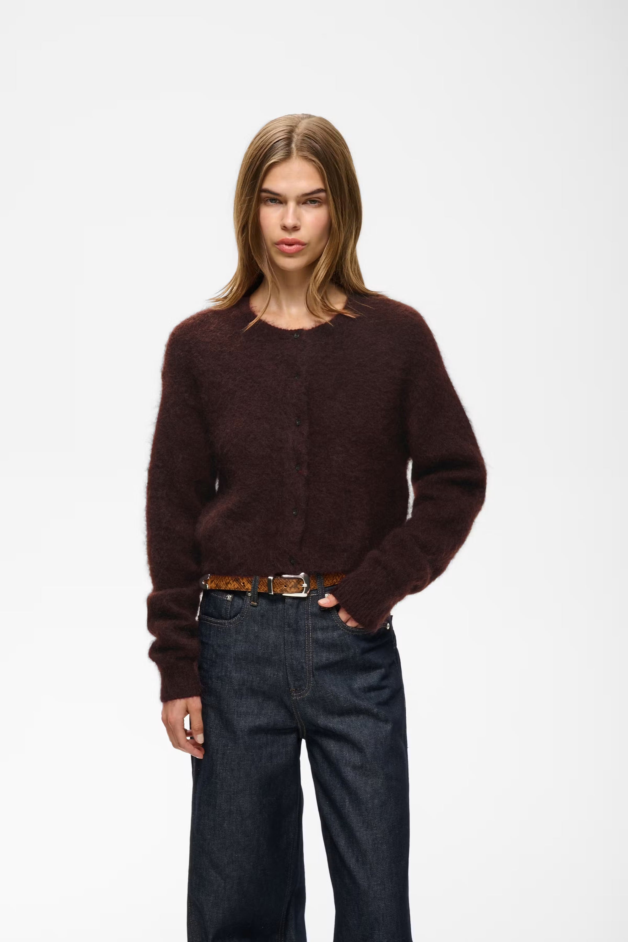 Debbie Cardigan - Plum Melange