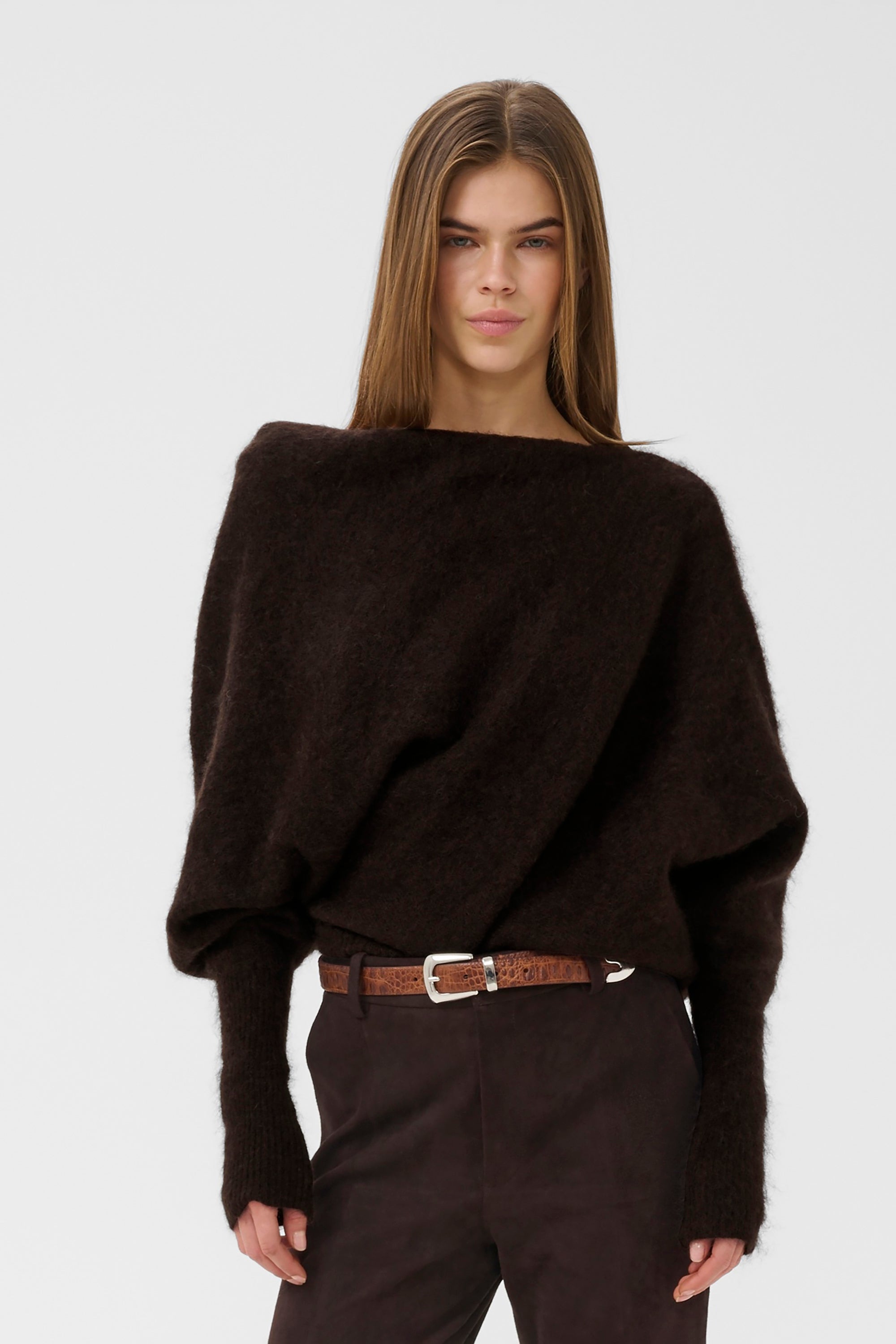 Debbie Drape Pullover - Ganache Melange