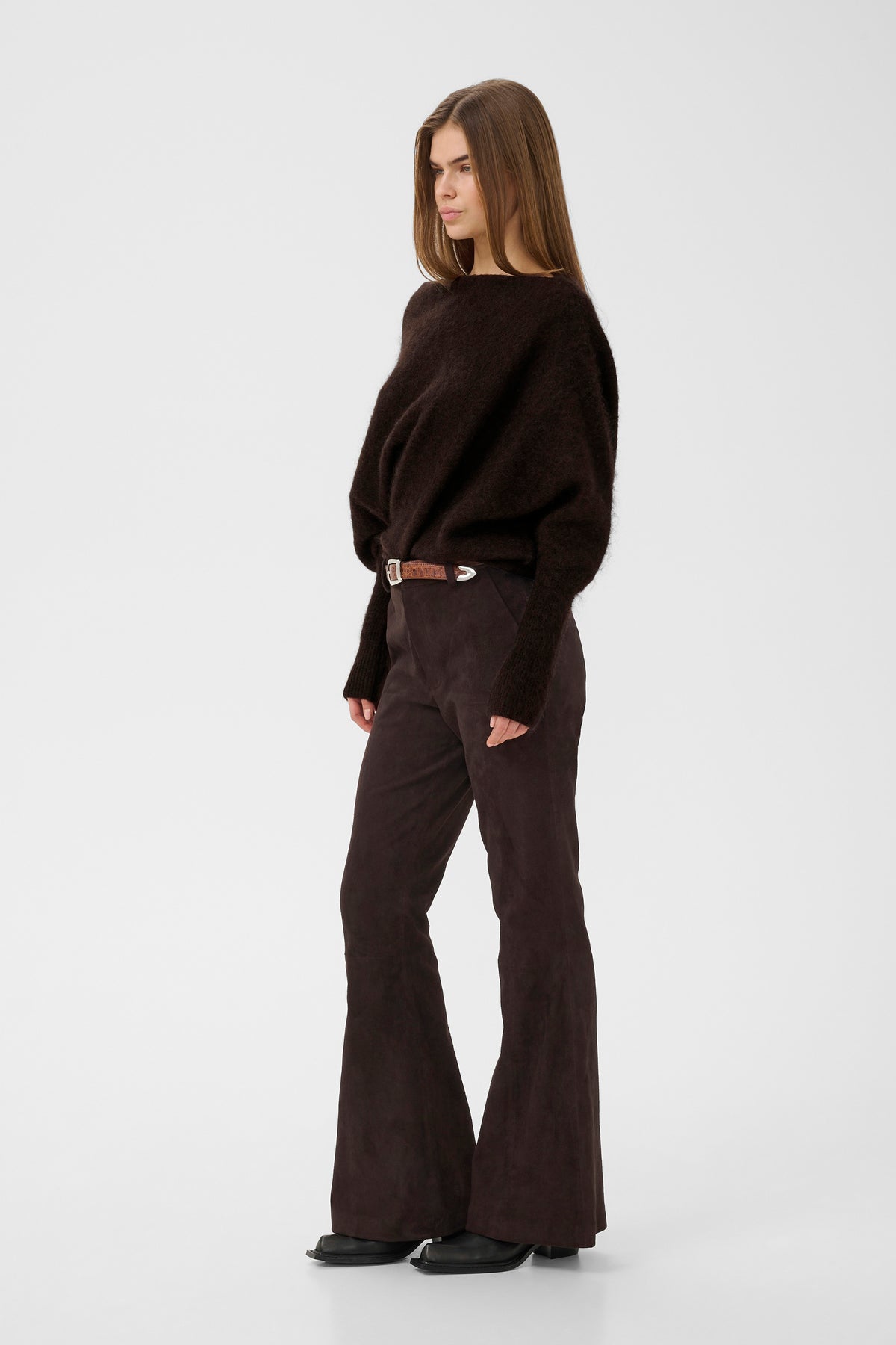Debbie Drape Pullover - Ganache Melange