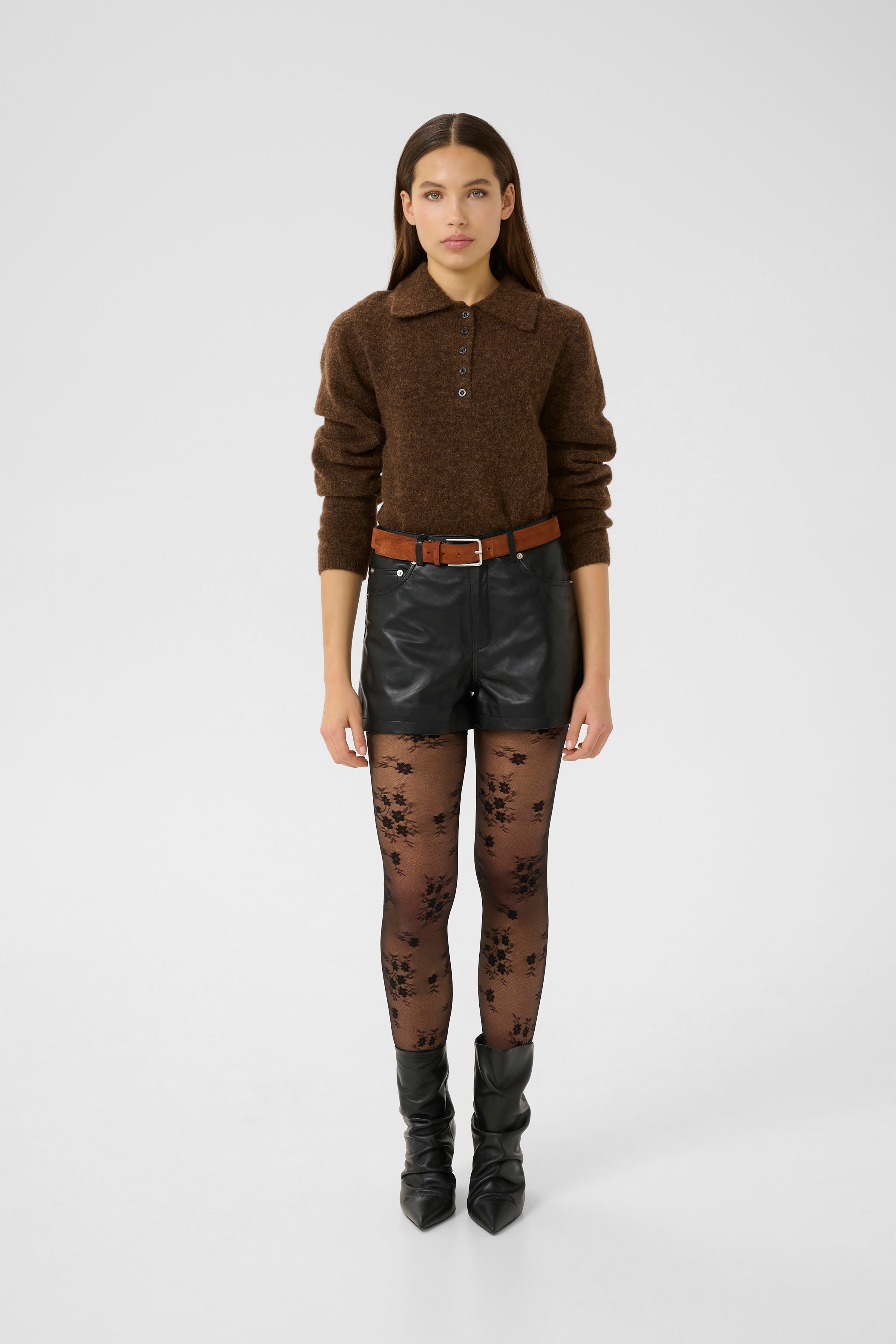  Marlie Leather Shorts - Black - RUM Amsterdam