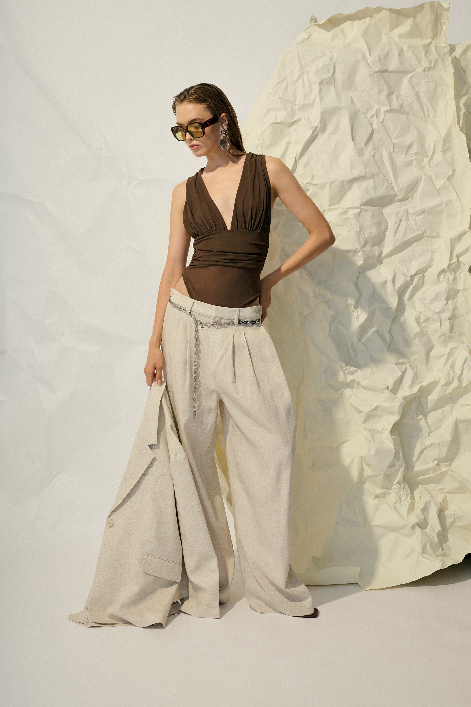 Riava Pants - Light Sand Melange