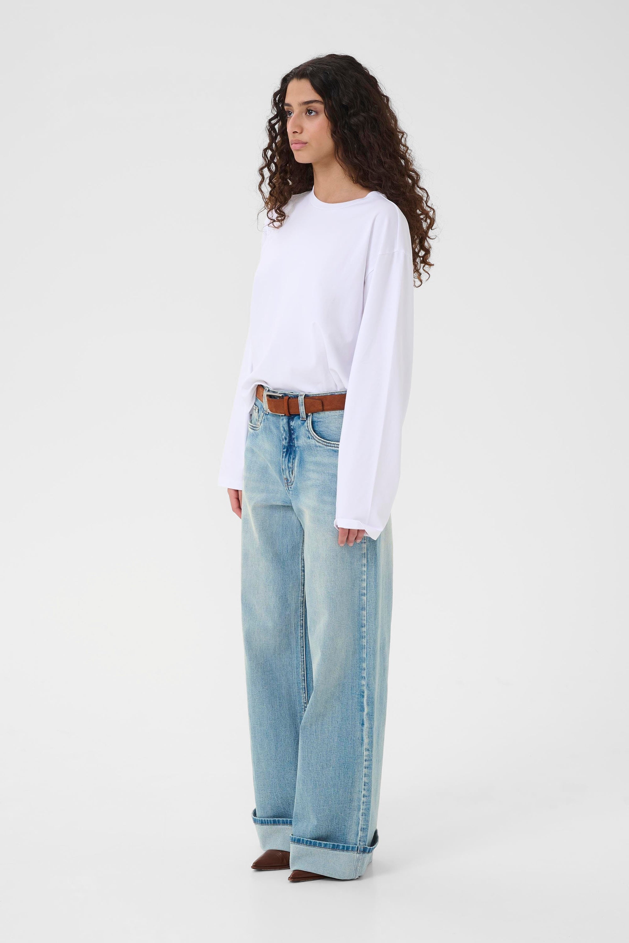 Sara Wide Jeans - Washed Blue