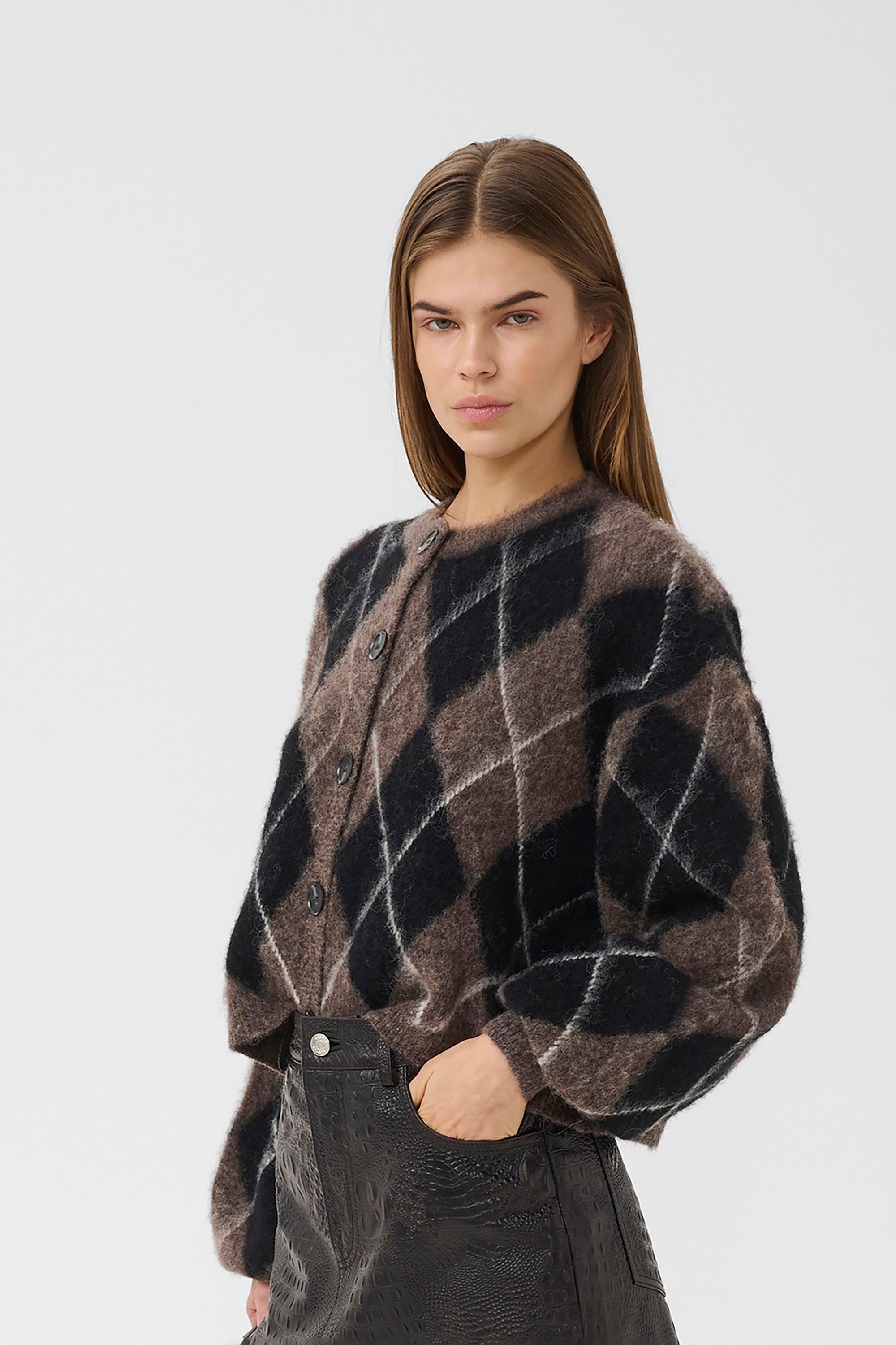 Sida Cardigan - Black/Chestnut