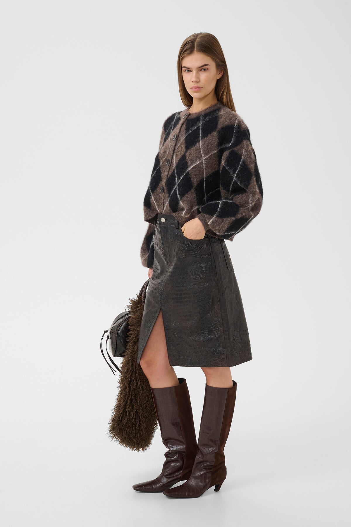 Sida Cardigan - Black/Chestnut