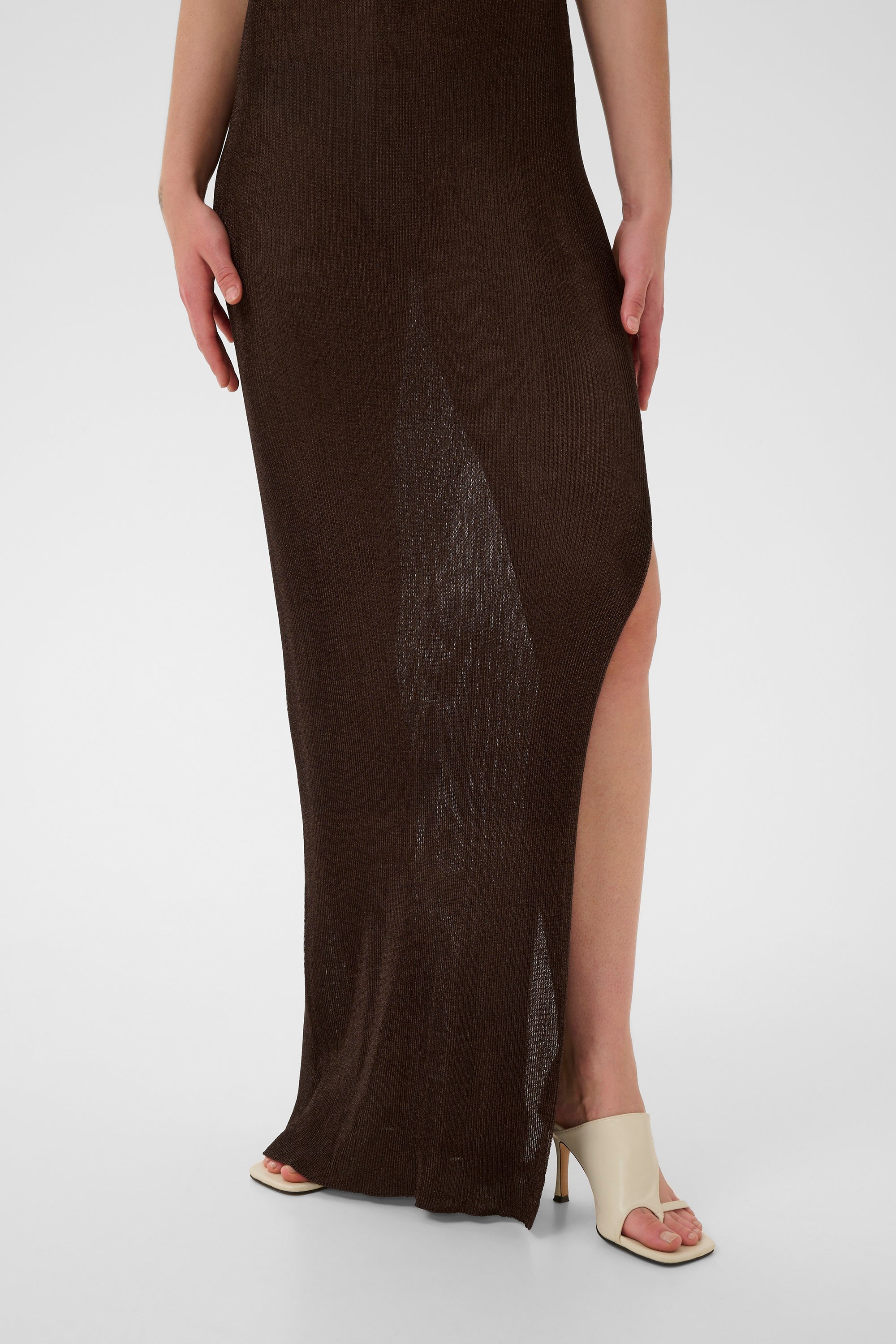 Silvi Singlet Dress - Deep Brown Metallic