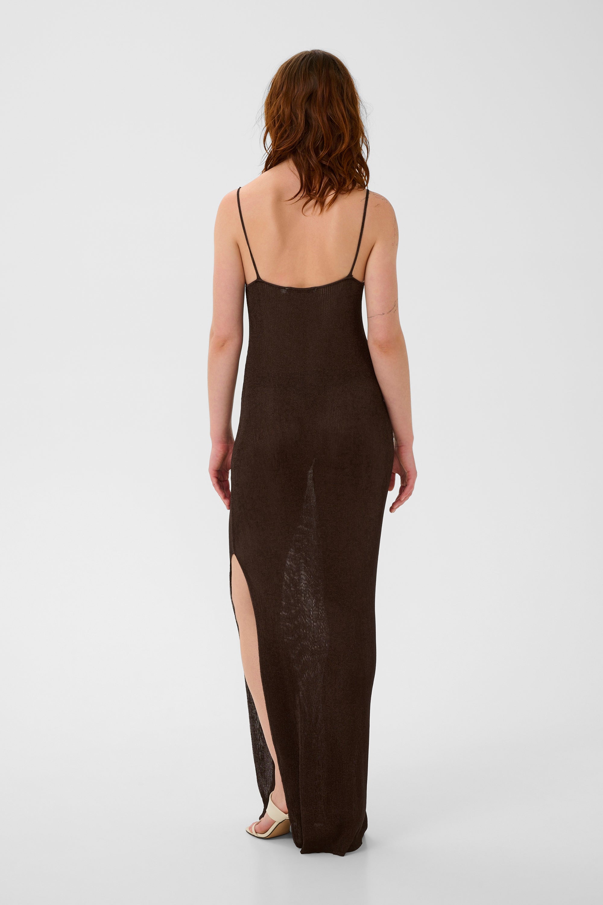 Silvi Singlet Dress - Deep Brown Metallic