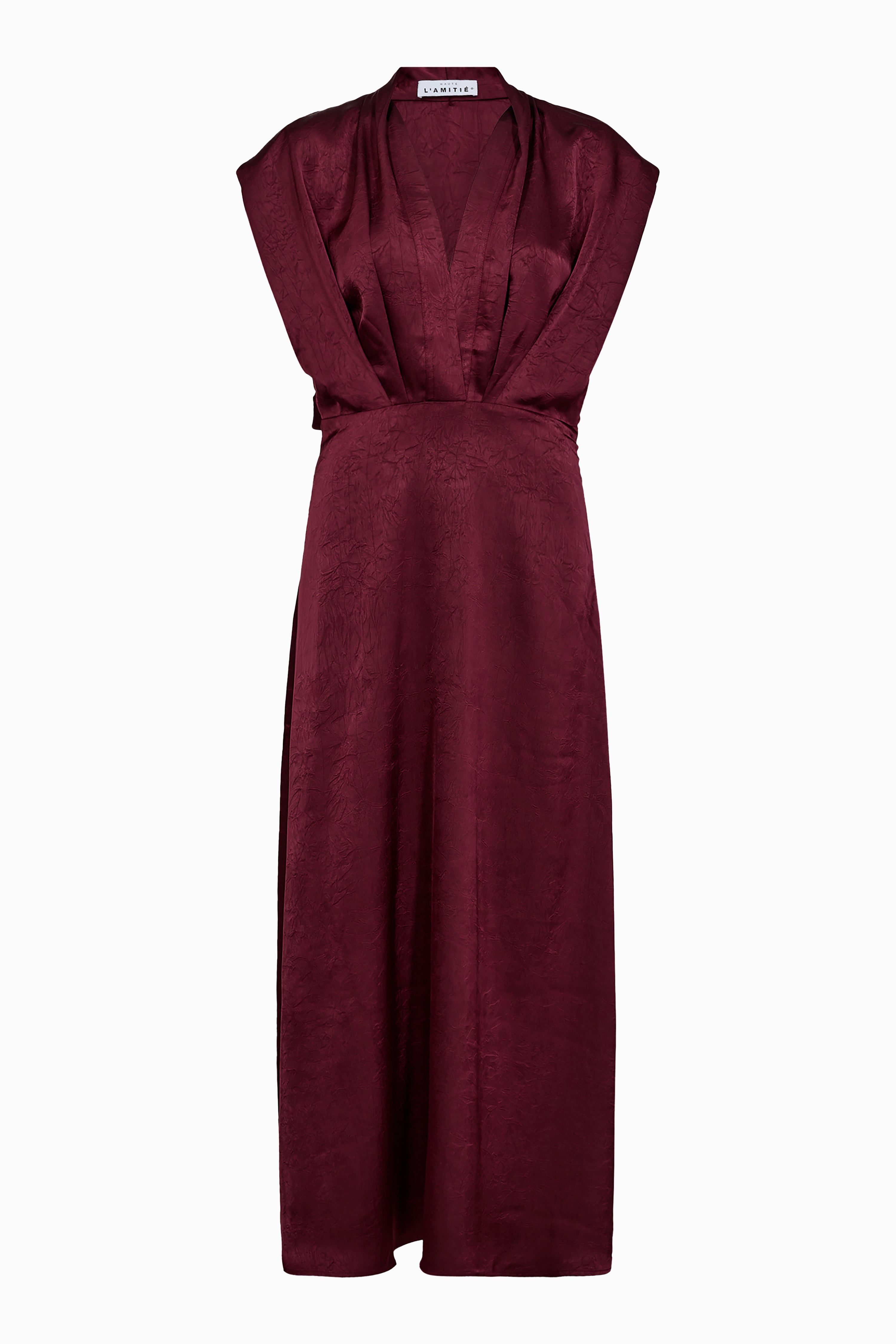 L'egance Satin Drape Dress - Amarone
