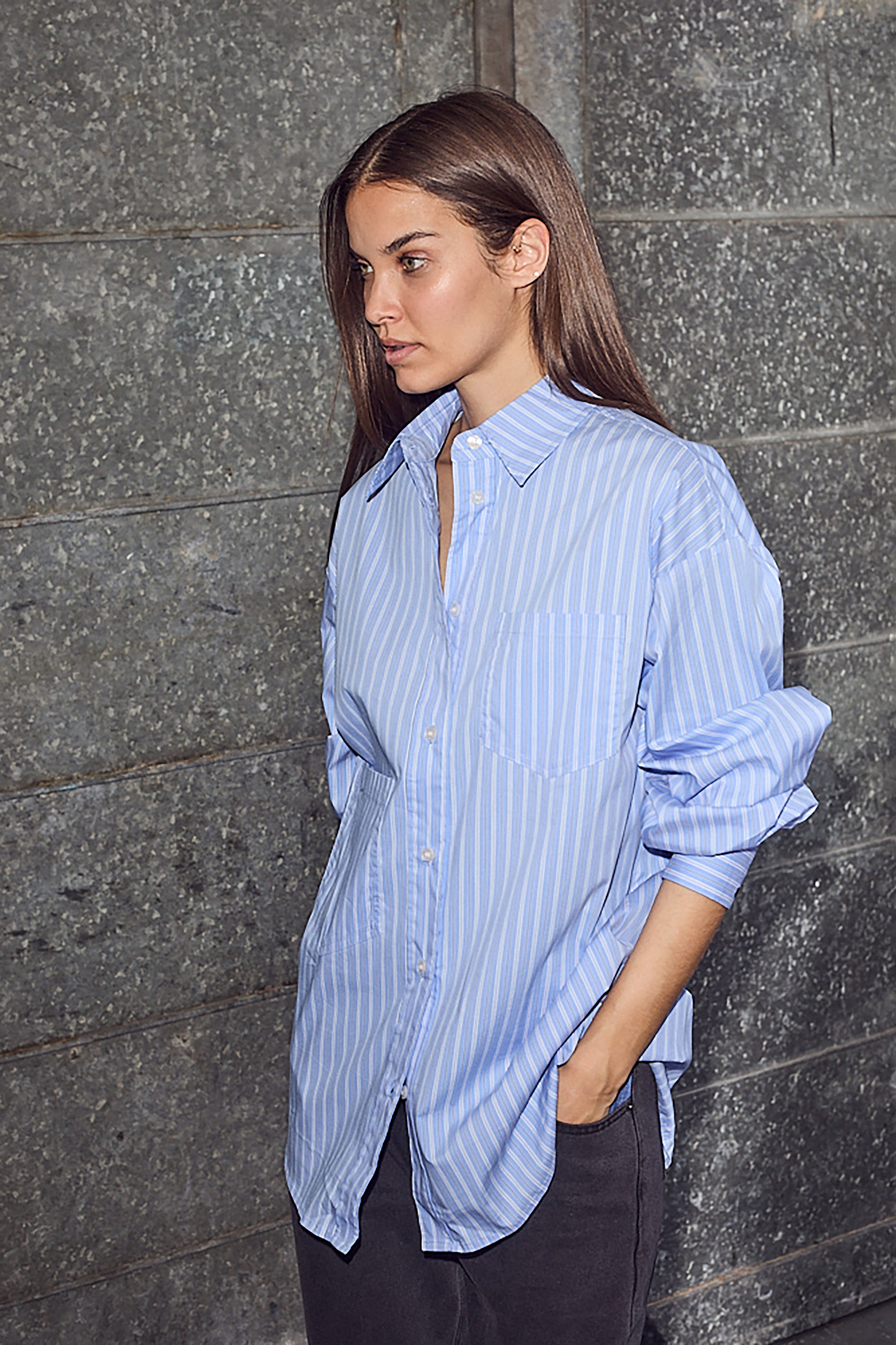 Pocket Stripe Shirt - Blue