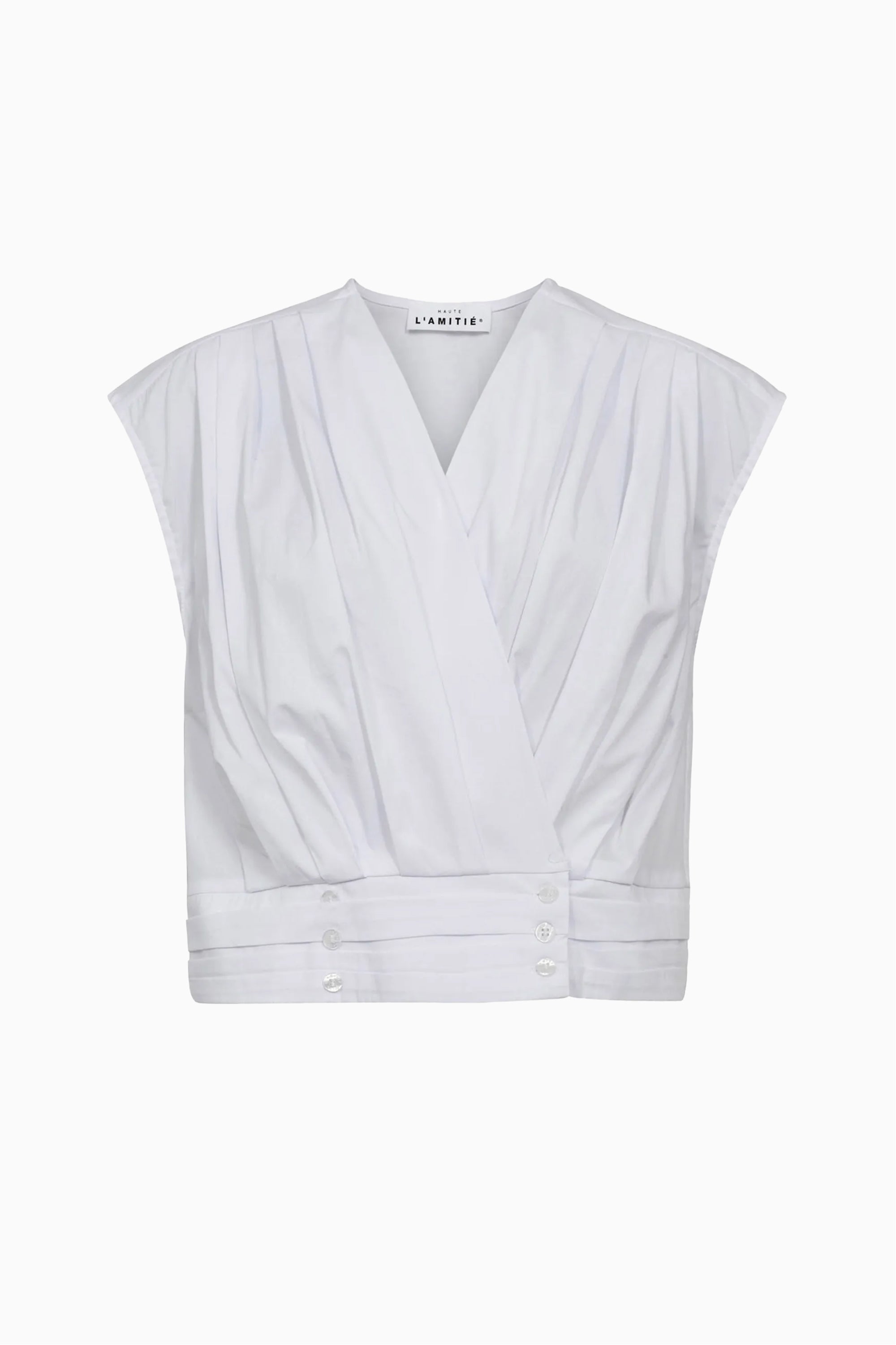Puffy Pleat Top - White