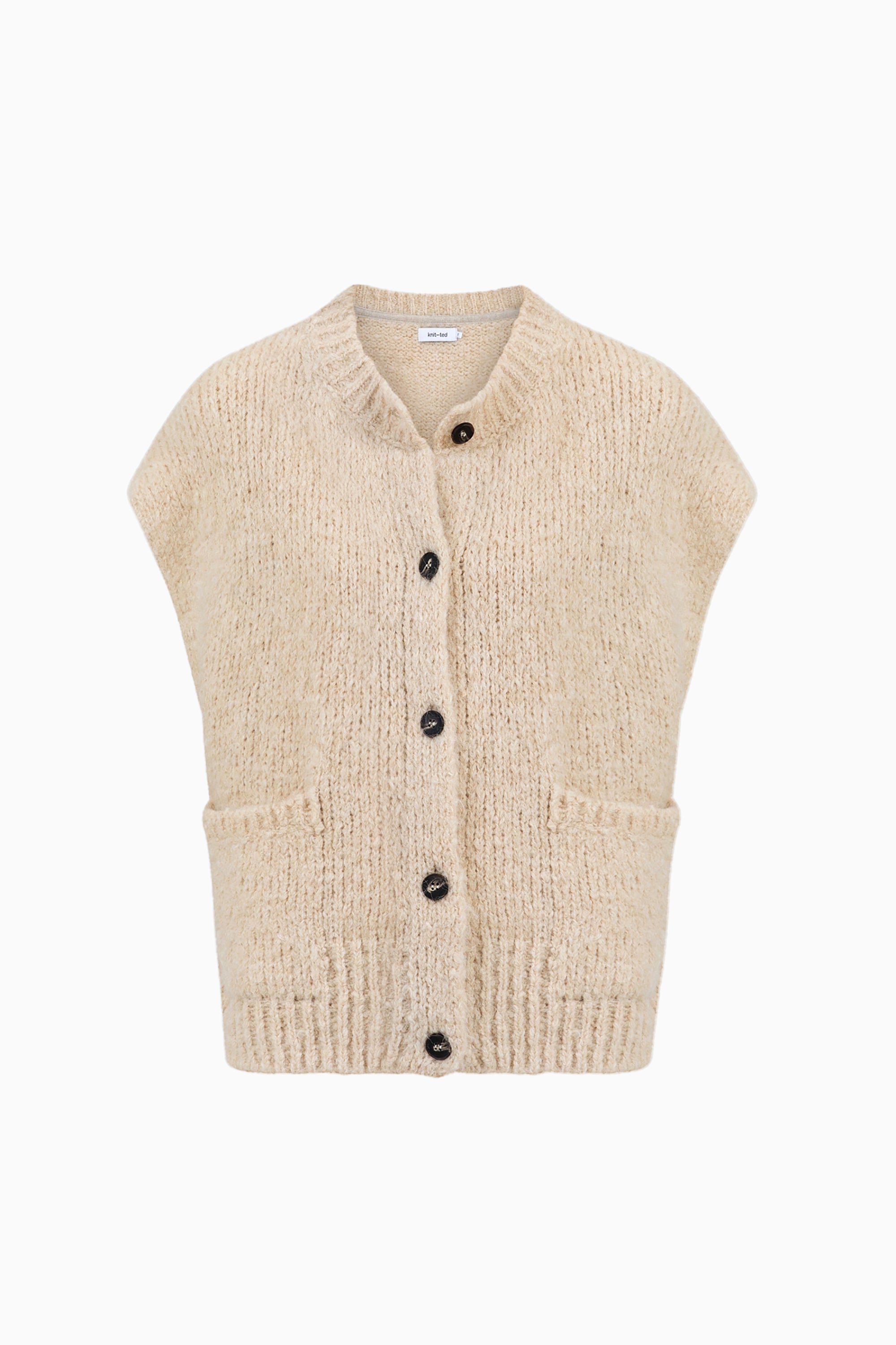 Bessy Sleveveless Cardigan - Sand