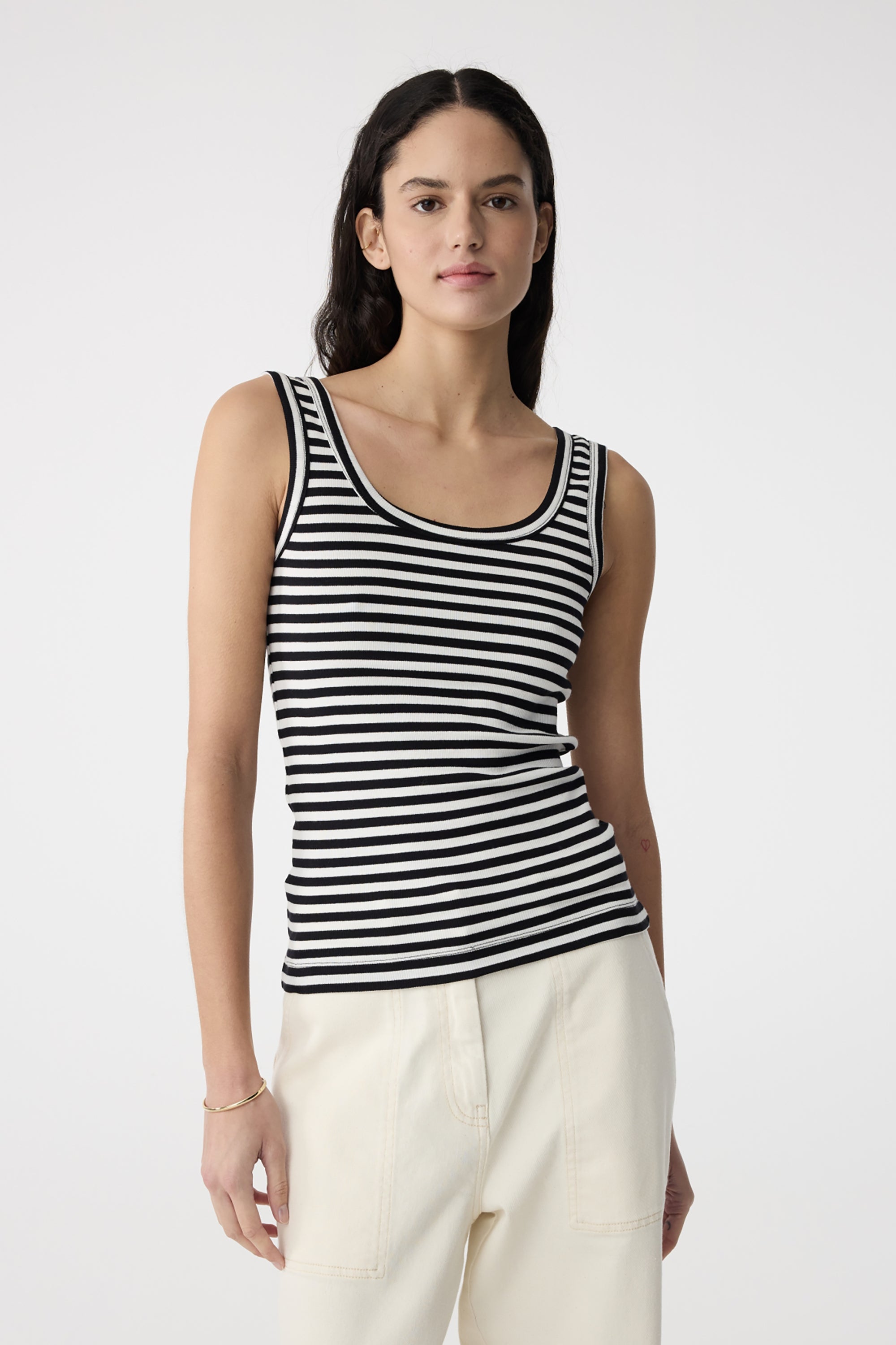 Evi Top - Off White Stripe