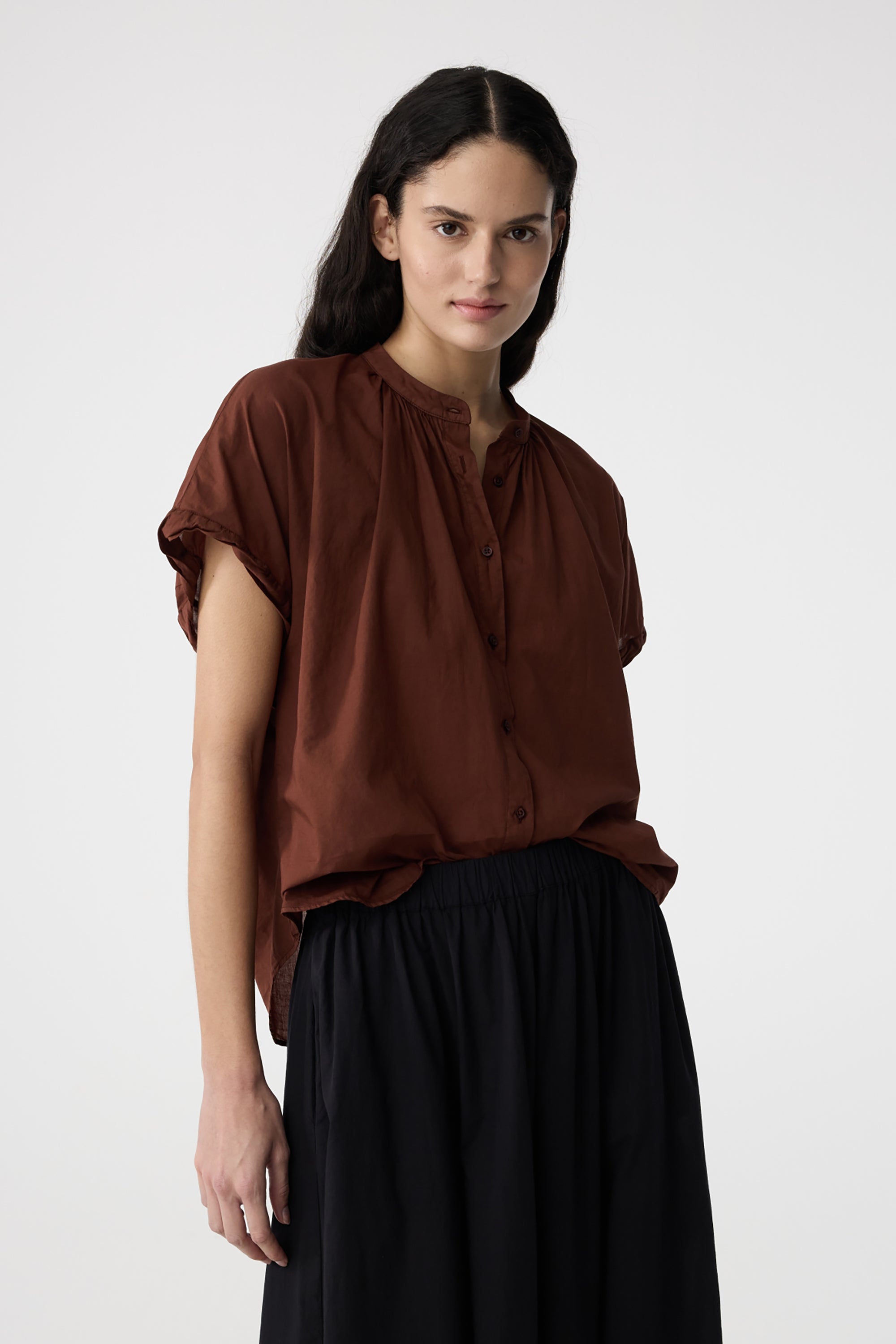 Lotus Blouse - Mid Brown