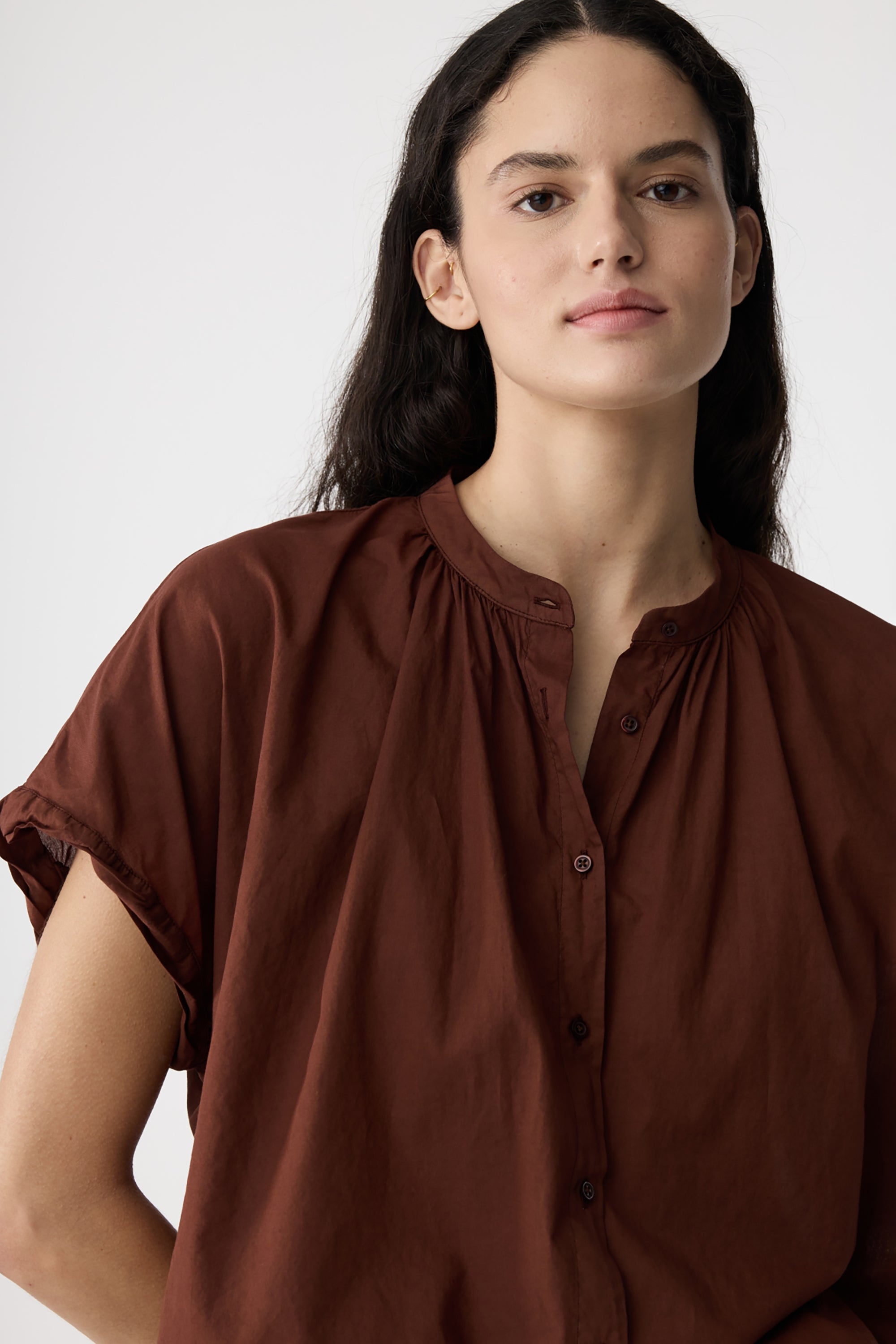 Lotus Blouse - Mid Brown
