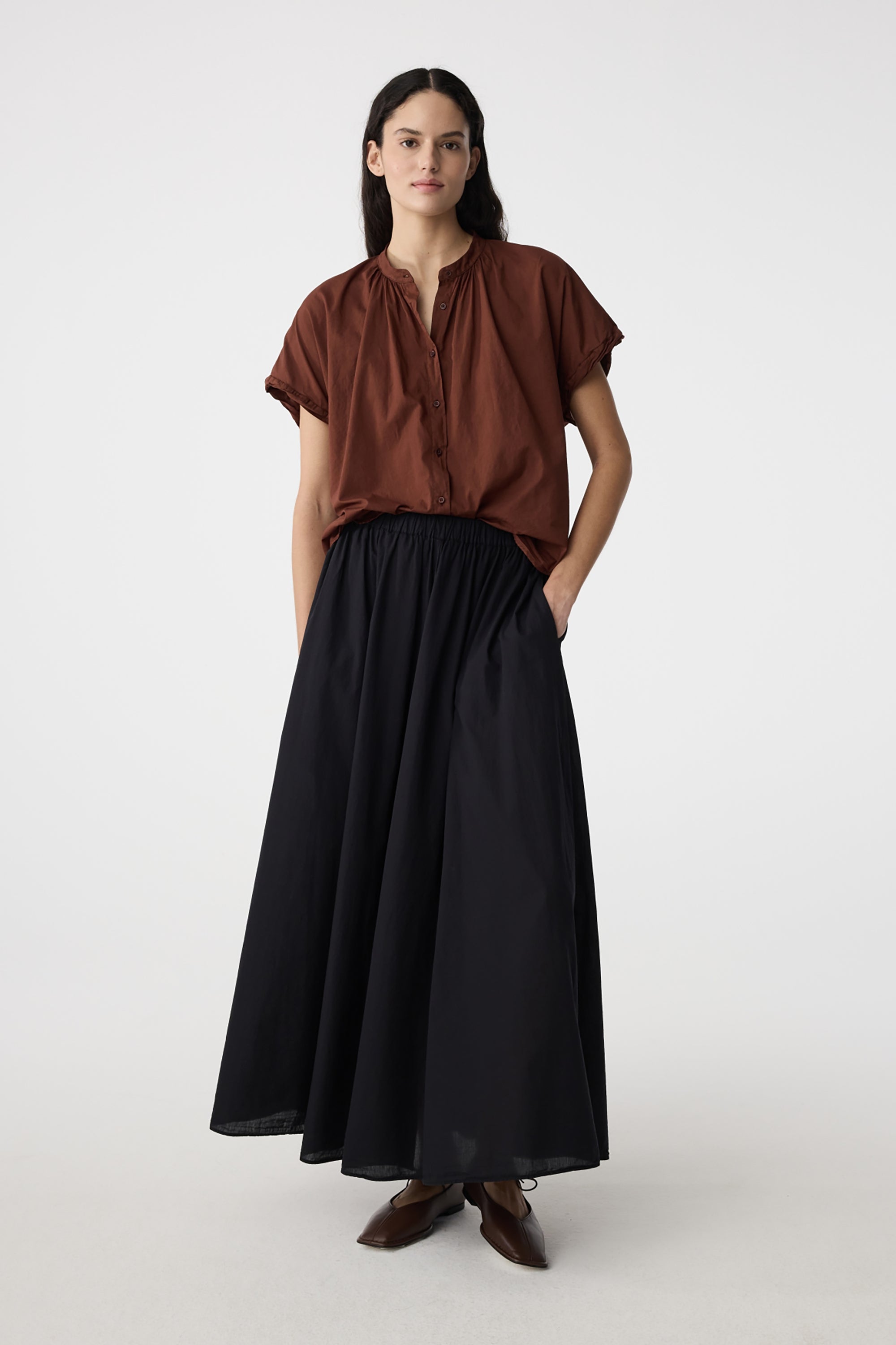 Lotus Blouse - Mid Brown