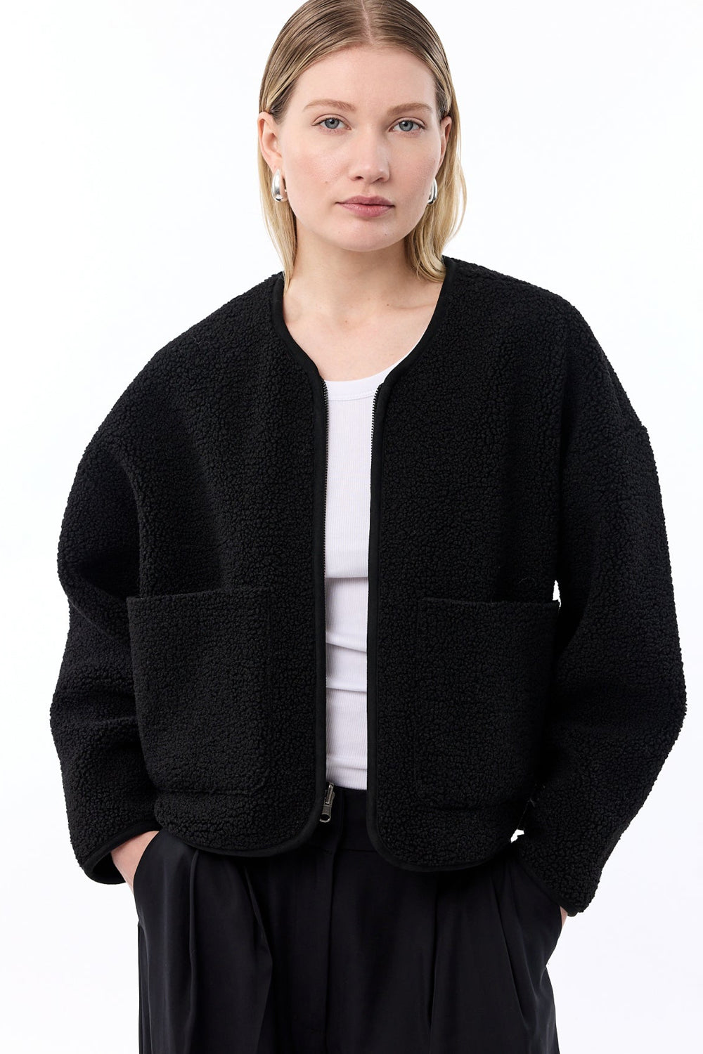 Knit-ted Teddie Jacket - Black - RUM Amsterdam