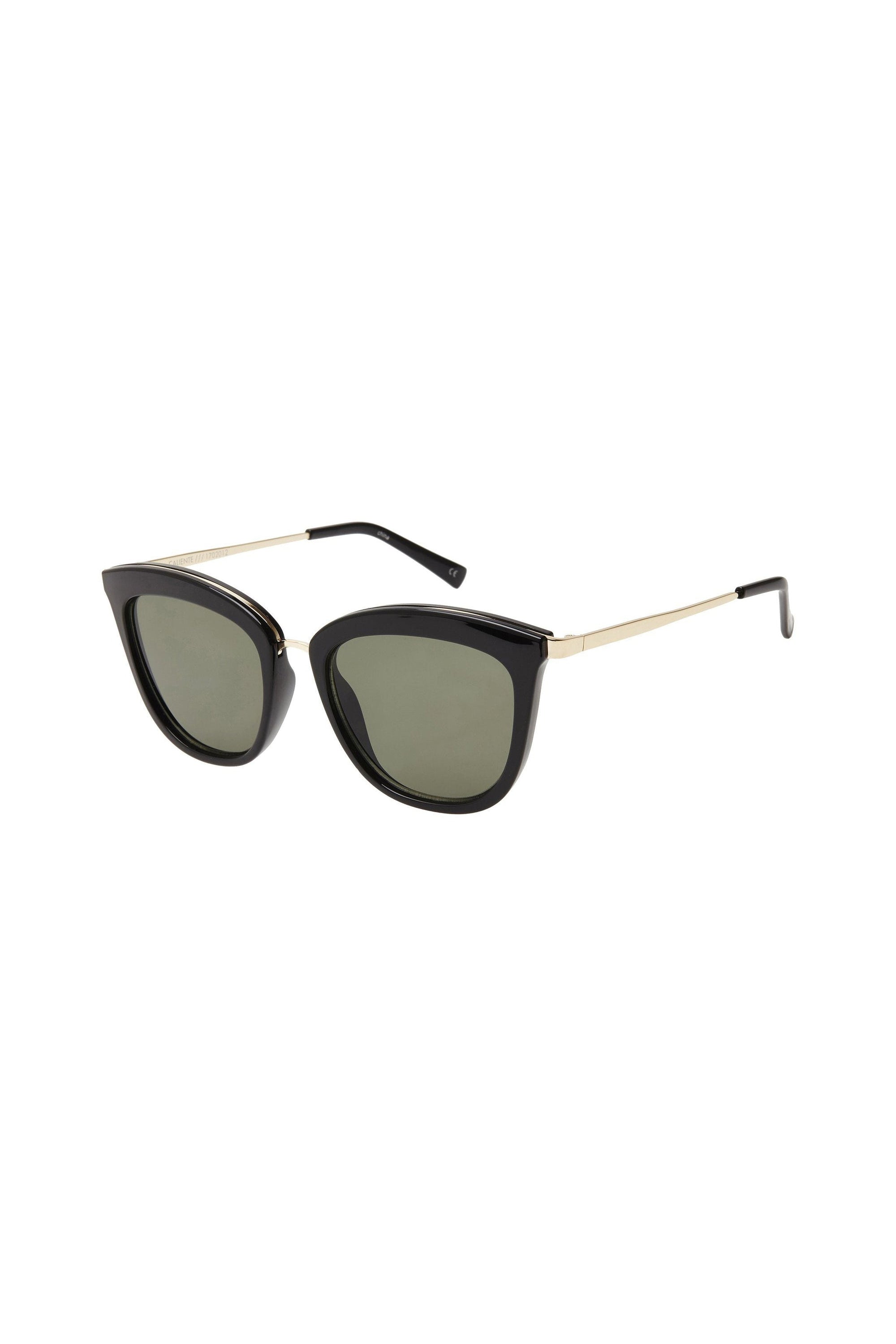 Le Specs Caliente Sunglasses - Black / Gold w/ Khaki Mono Lens - RUM Amsterdam