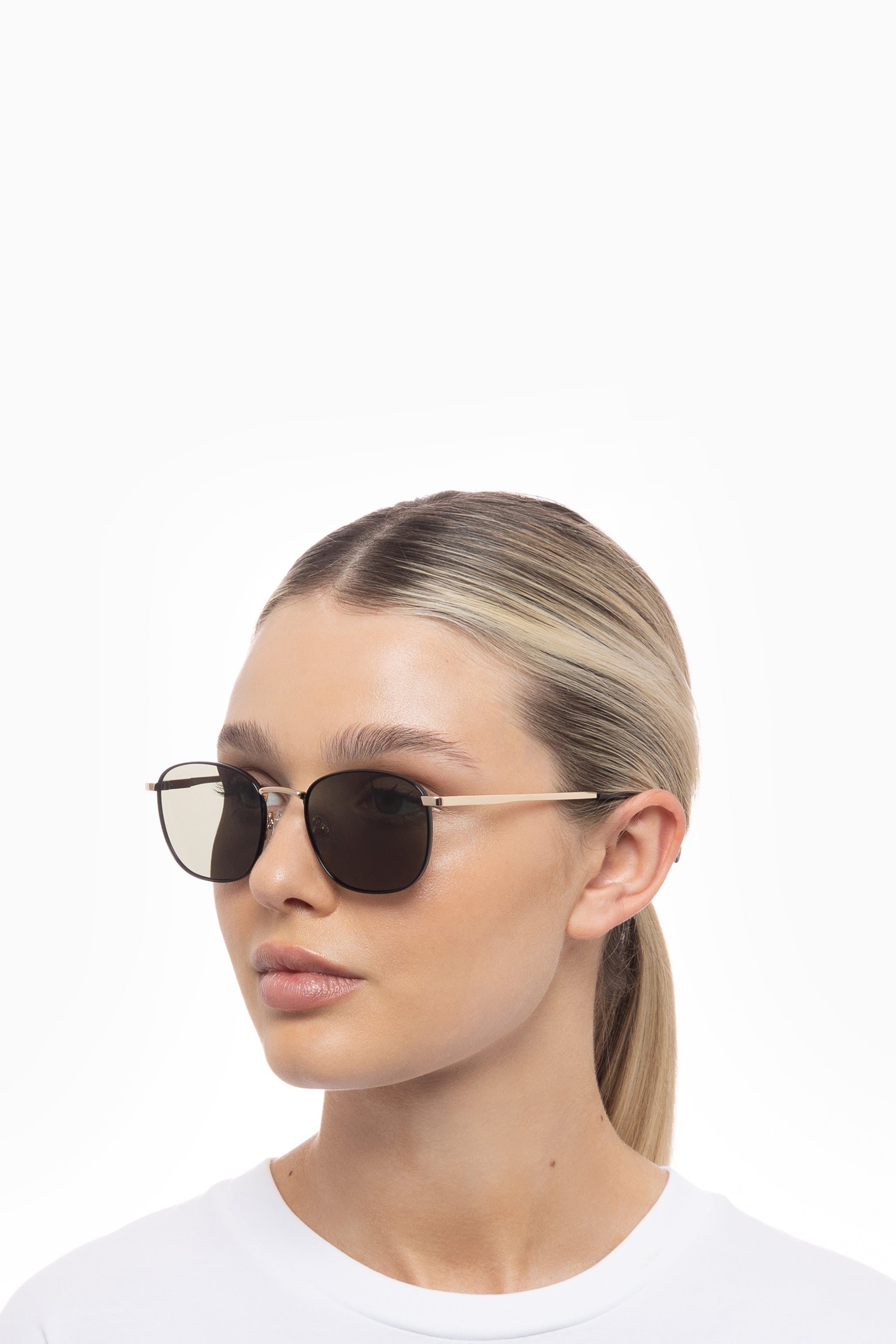 Neptune Deux Sunglasses - Gold / Black w/ Khaki Mono Lens