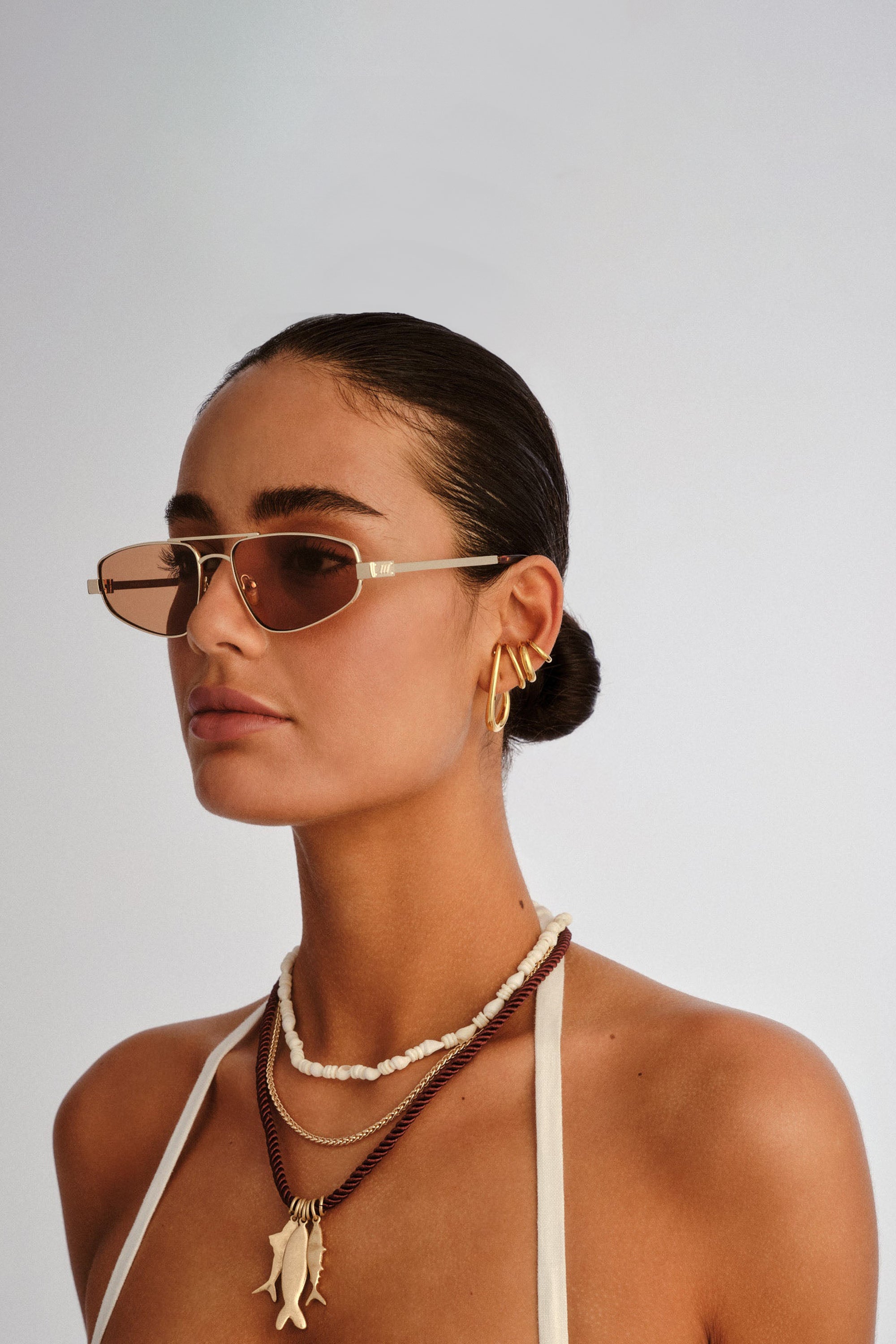 Treasure Sunglasses - Gold w/ Chocolate Mono // Le Sustain