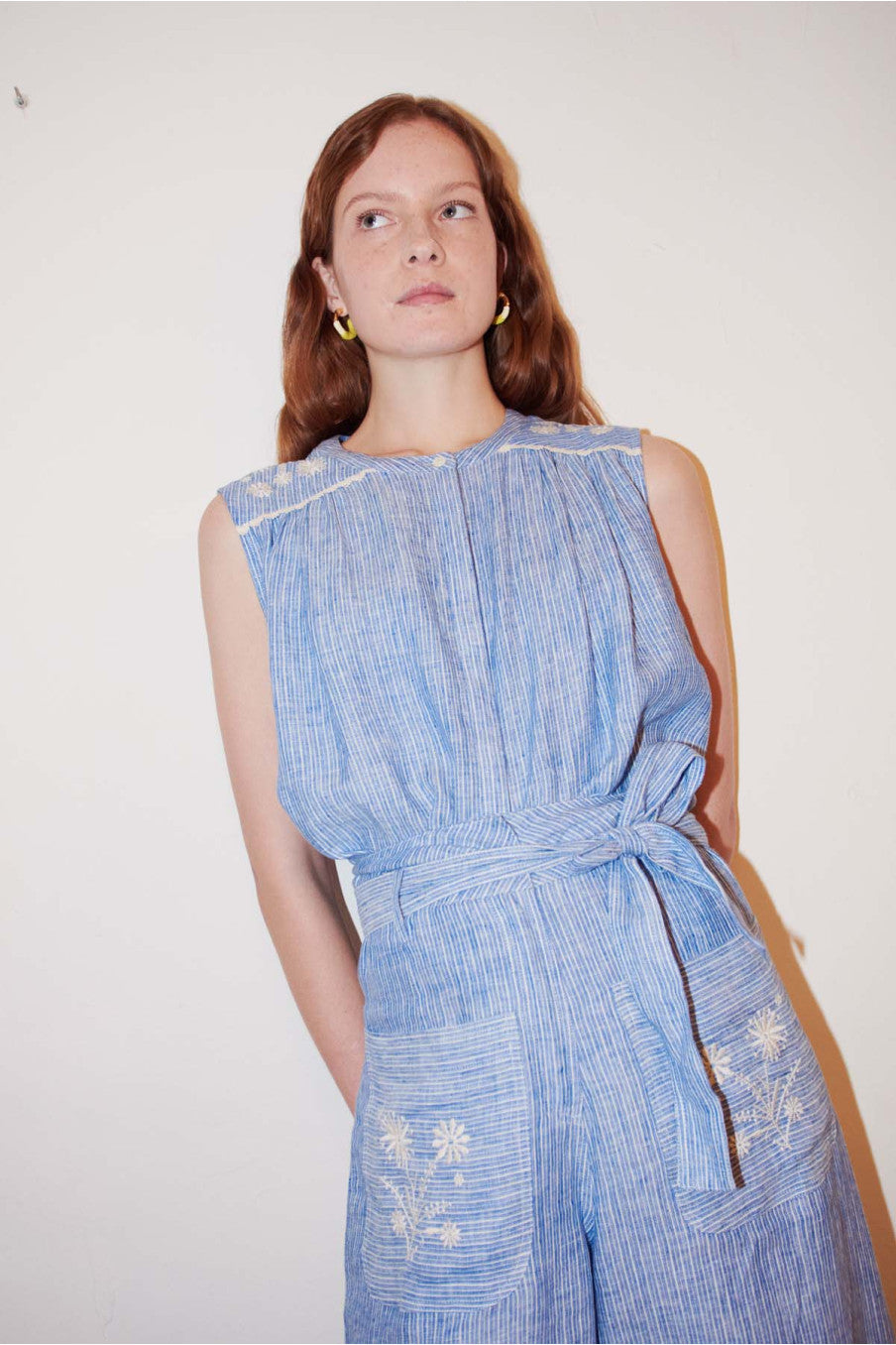 Louise Misha Shirt Duna - White / Blue Stripes - RUM Amsterdam