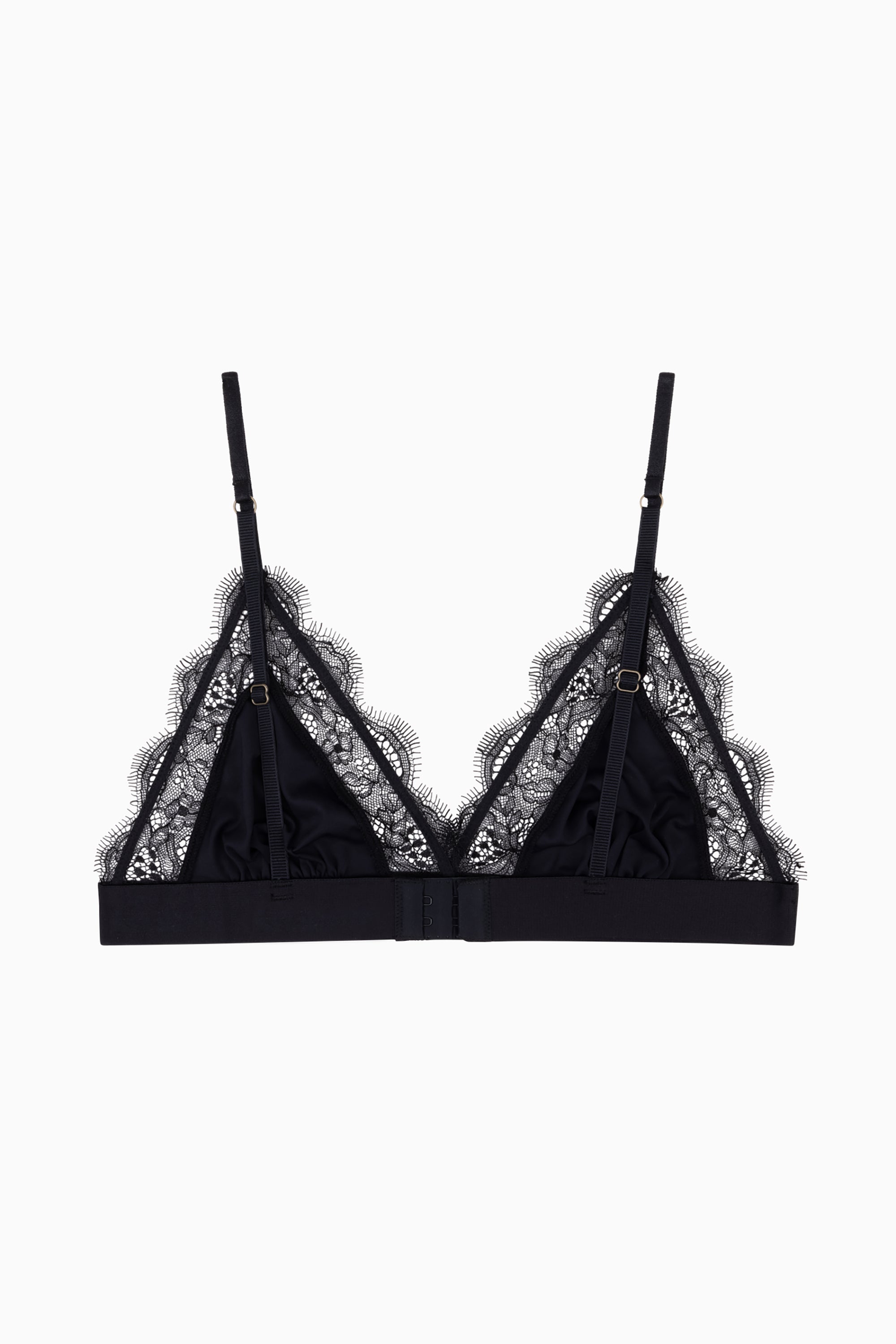Love Lace Delicate Triangle Bralette - Black
