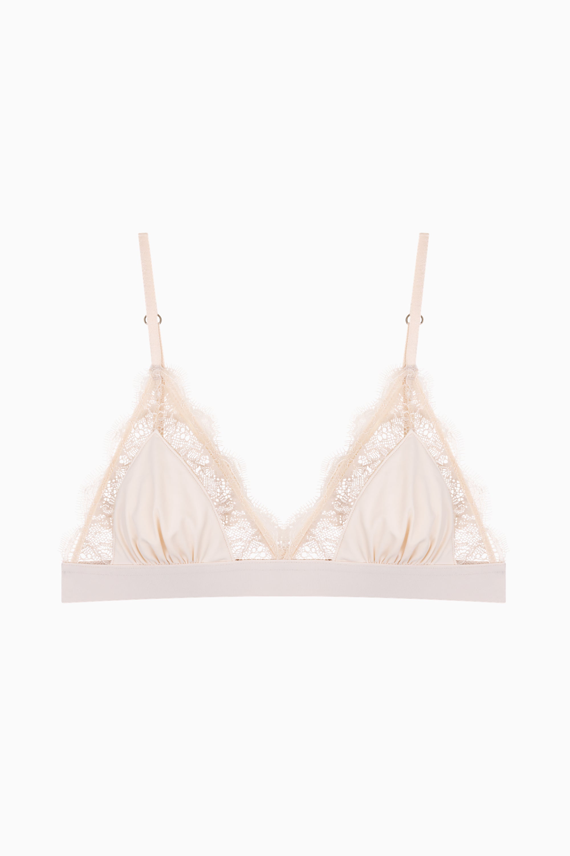 Love Lace Delicate Triangle Bralette - Off White