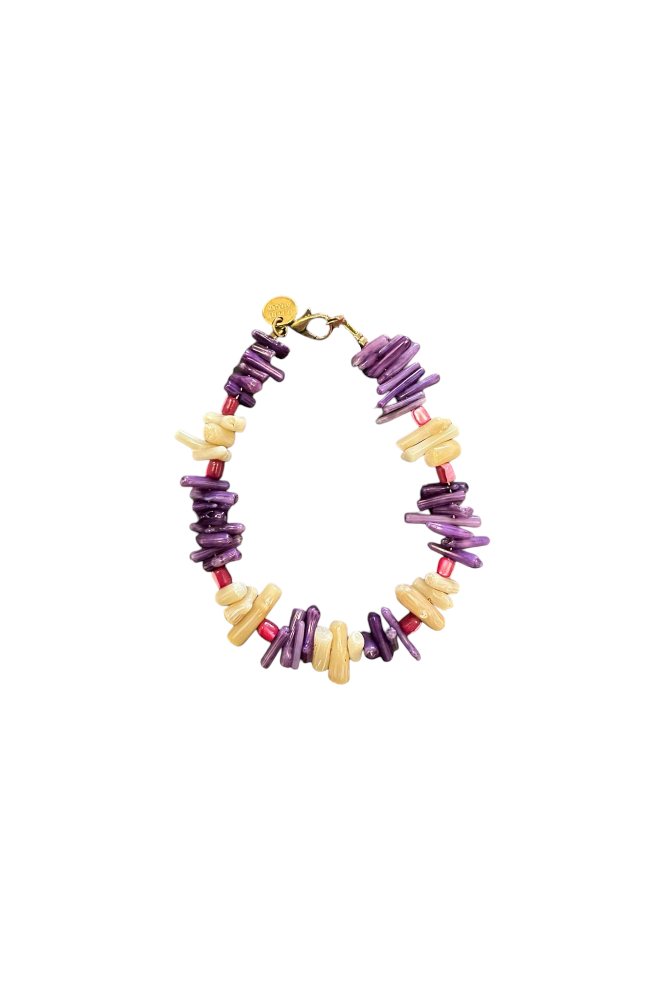 Bracelet Sea Shell with Glass - Radiant Orchid
