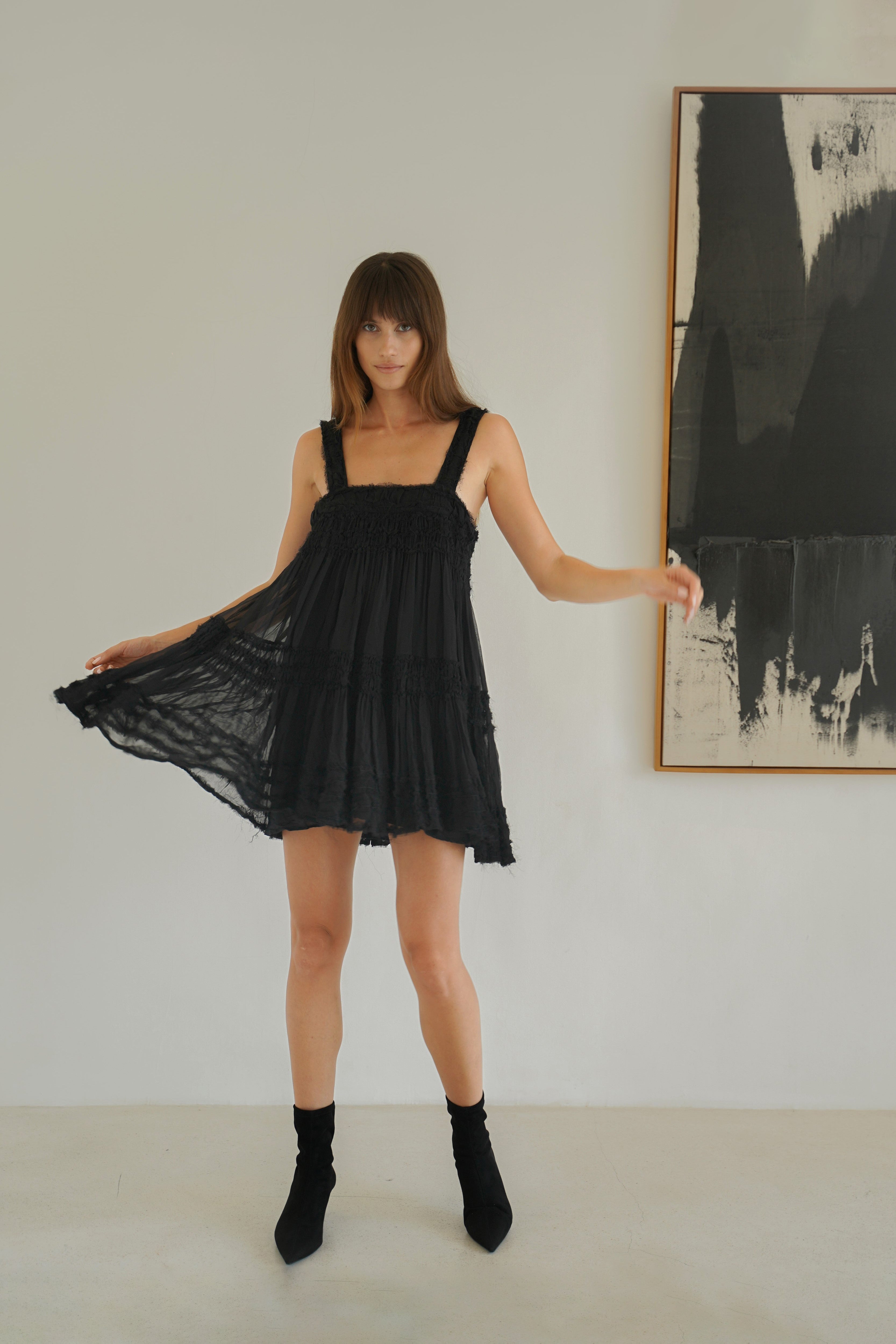 Clio Mini Dress - Black
