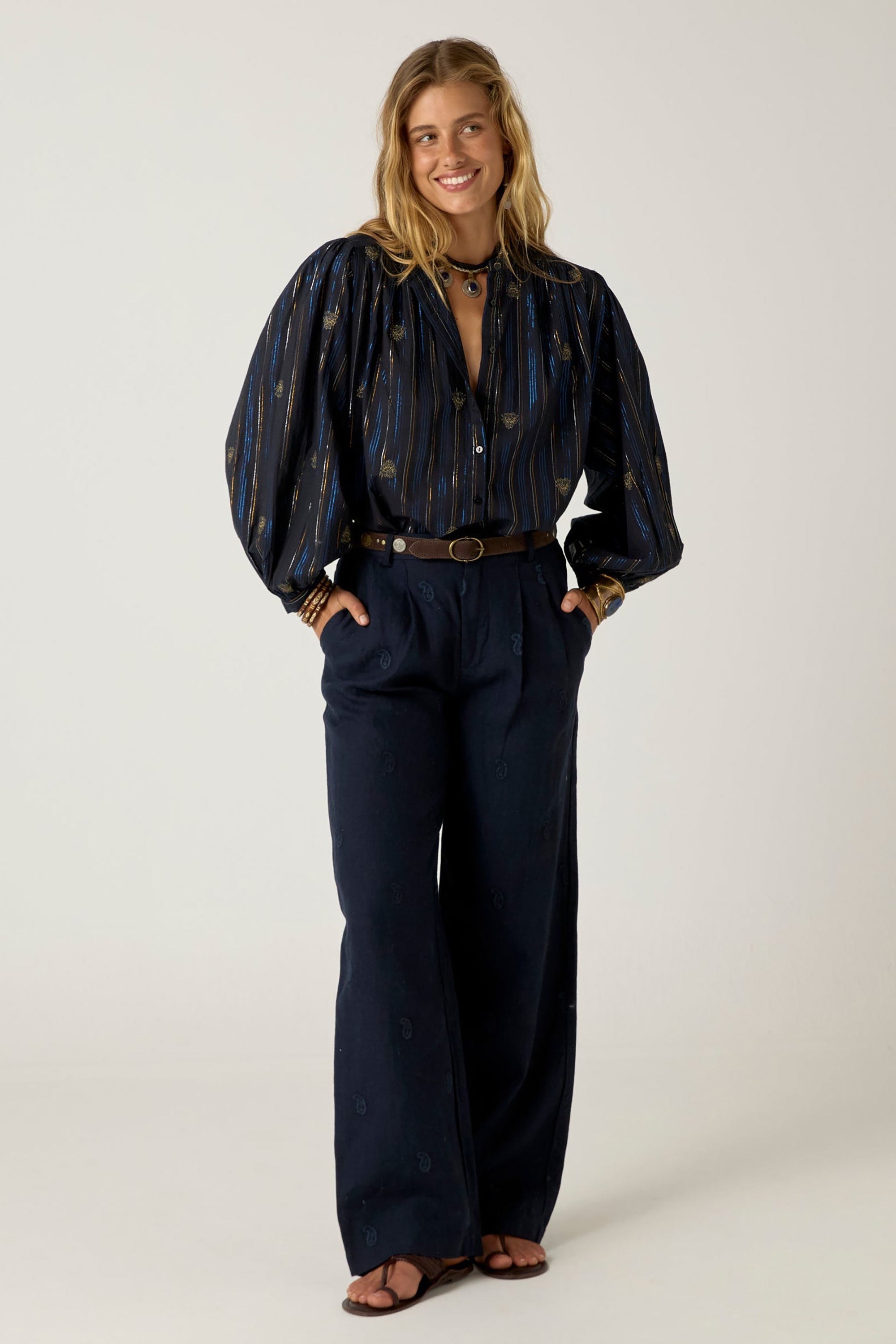 Caroline Blouse - Starry Night Nero