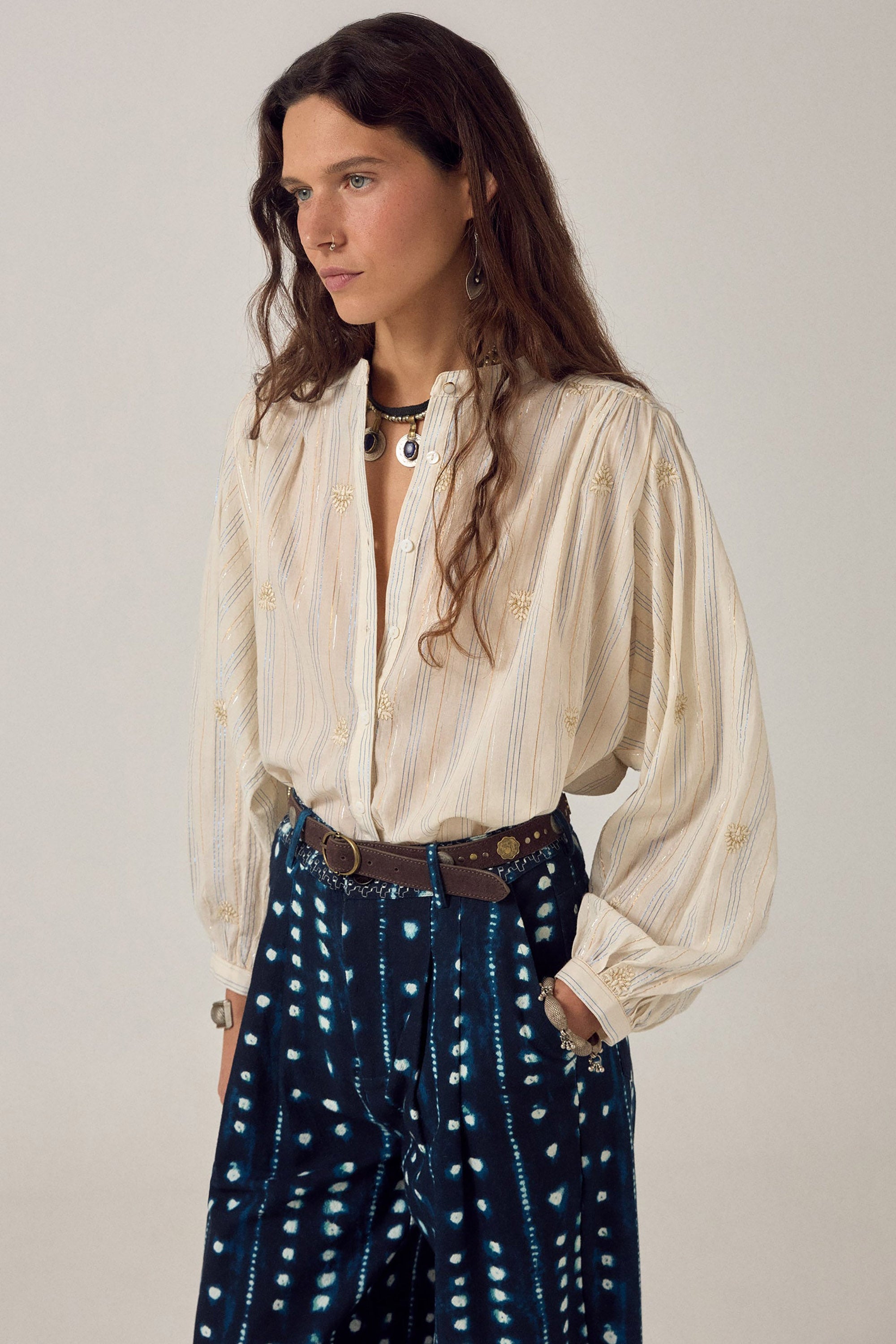 Caroline Blouse - Starry Night Off White