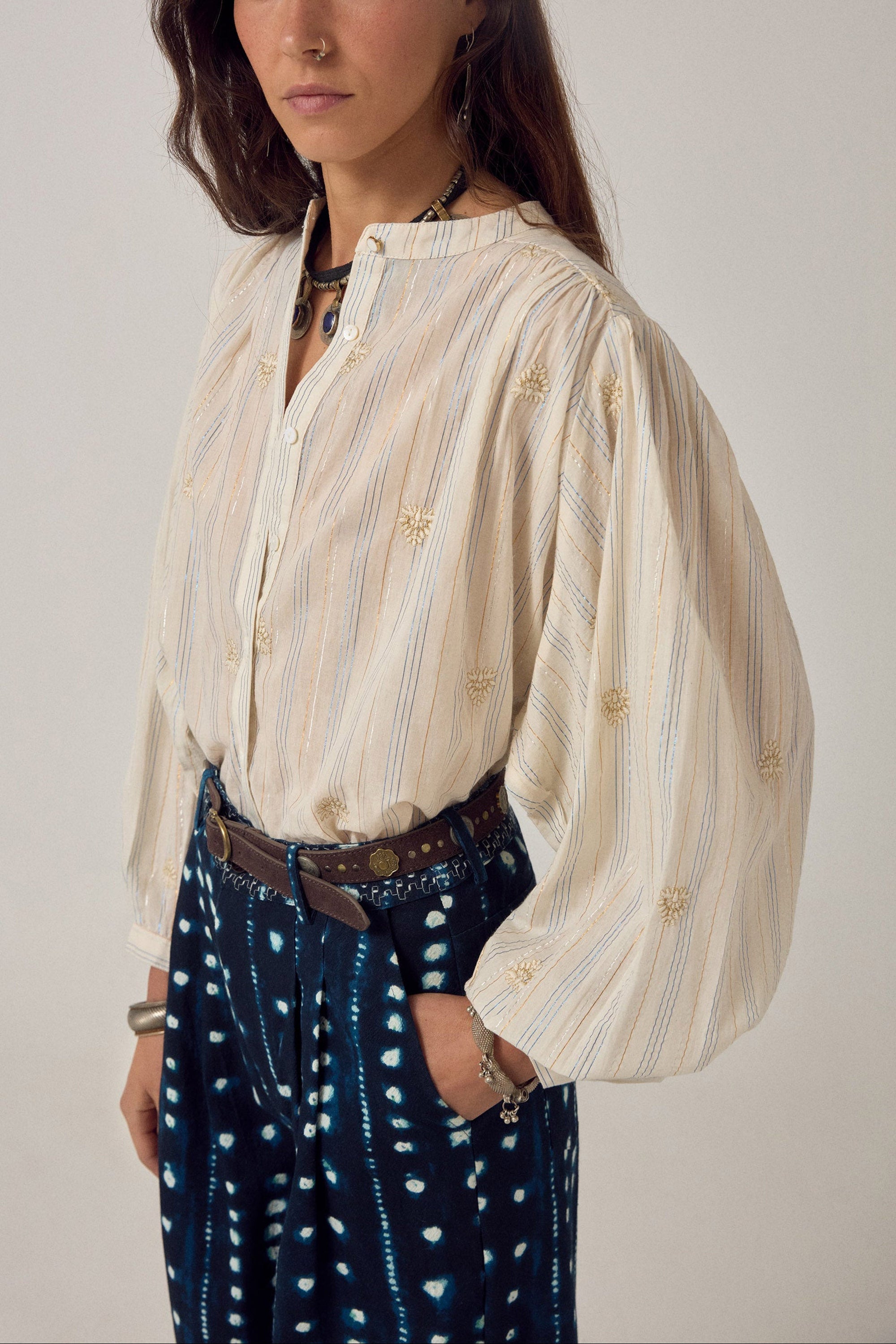 Caroline Blouse - Starry Night Off White