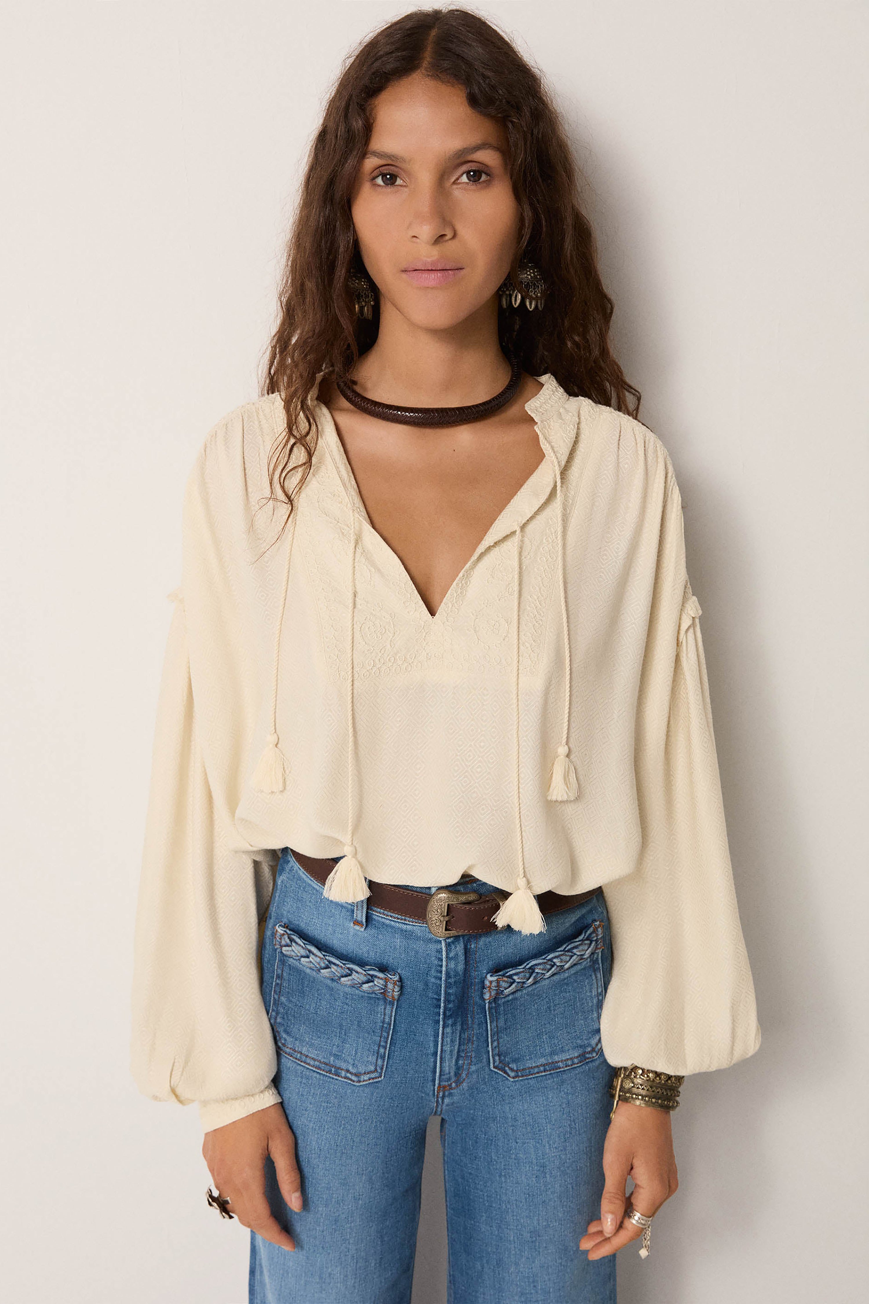 Casablanca Muse Vega Blouse - Soft Ecru