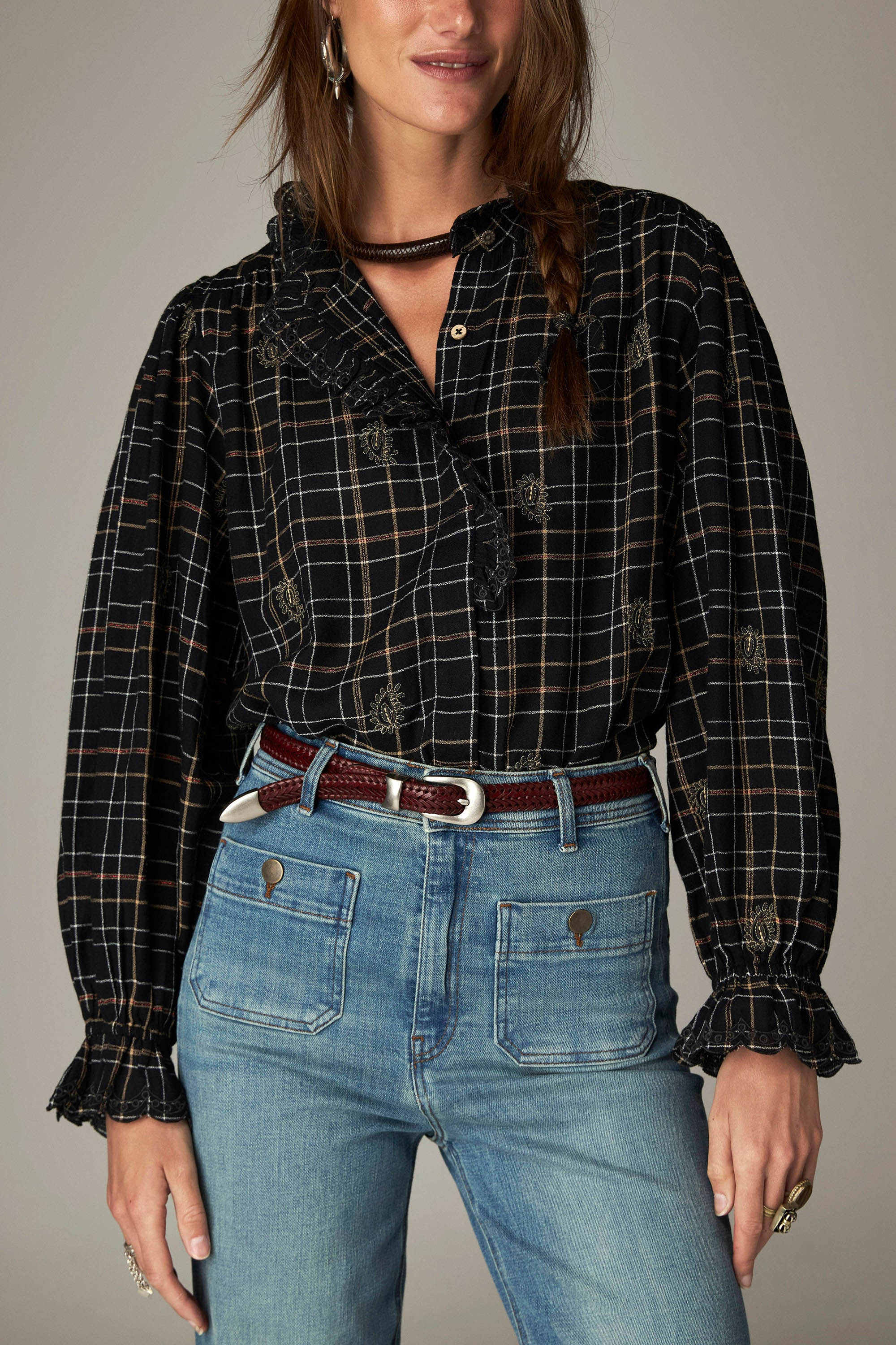 Coco Blouse - Noir Plaid