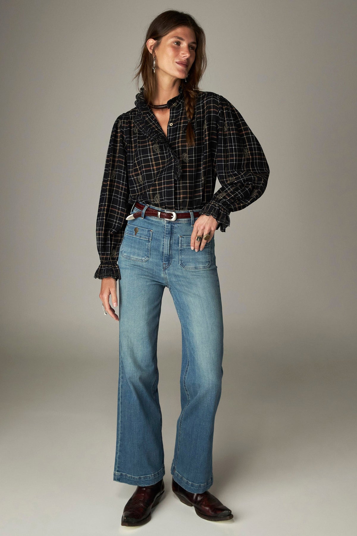 Coco Blouse - Noir Plaid