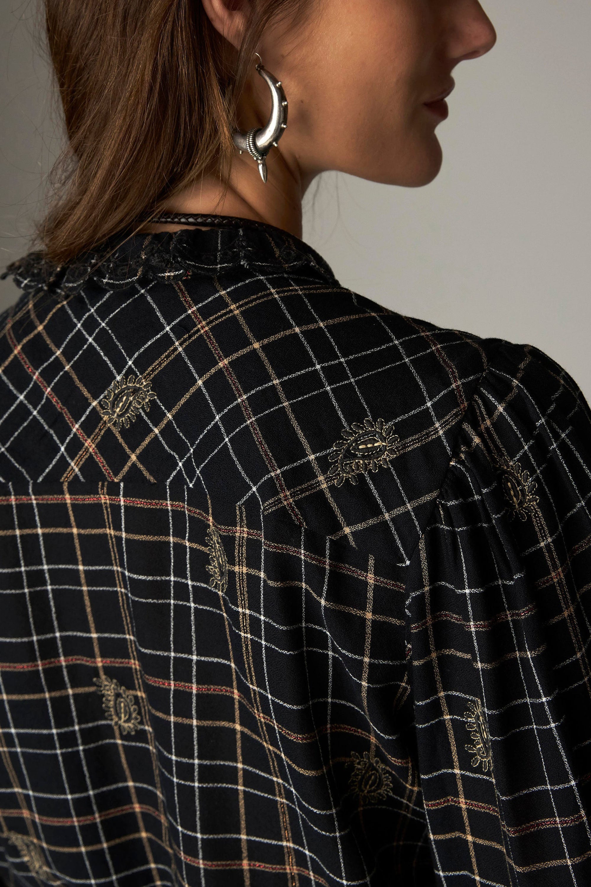 Coco Blouse - Noir Plaid