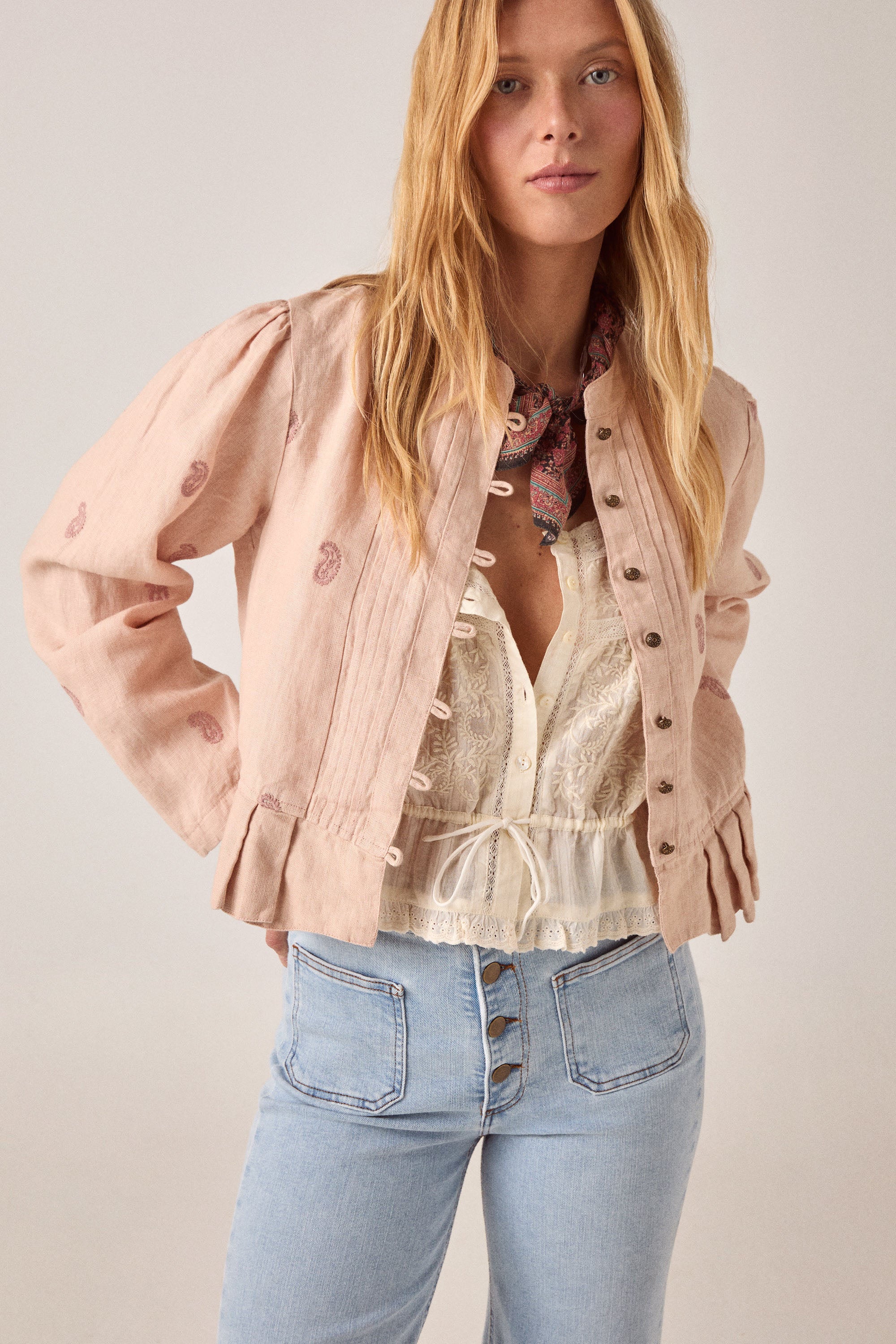 Constanza Top - Vintage Lace Coquillage
