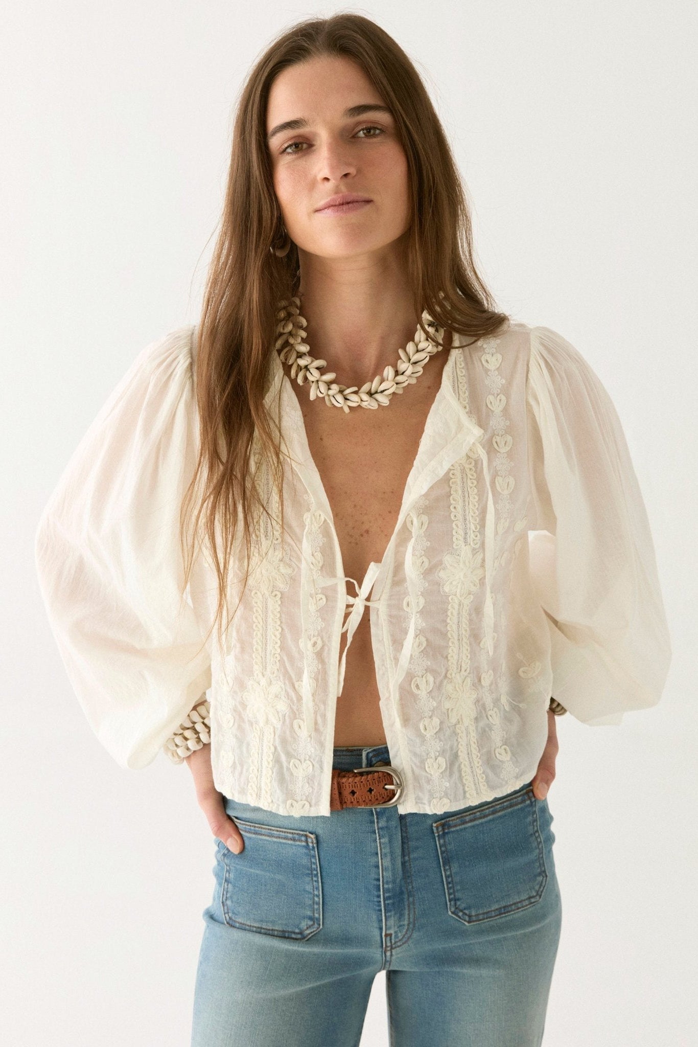 Lord Byron Ludovica Blouse - Pearl