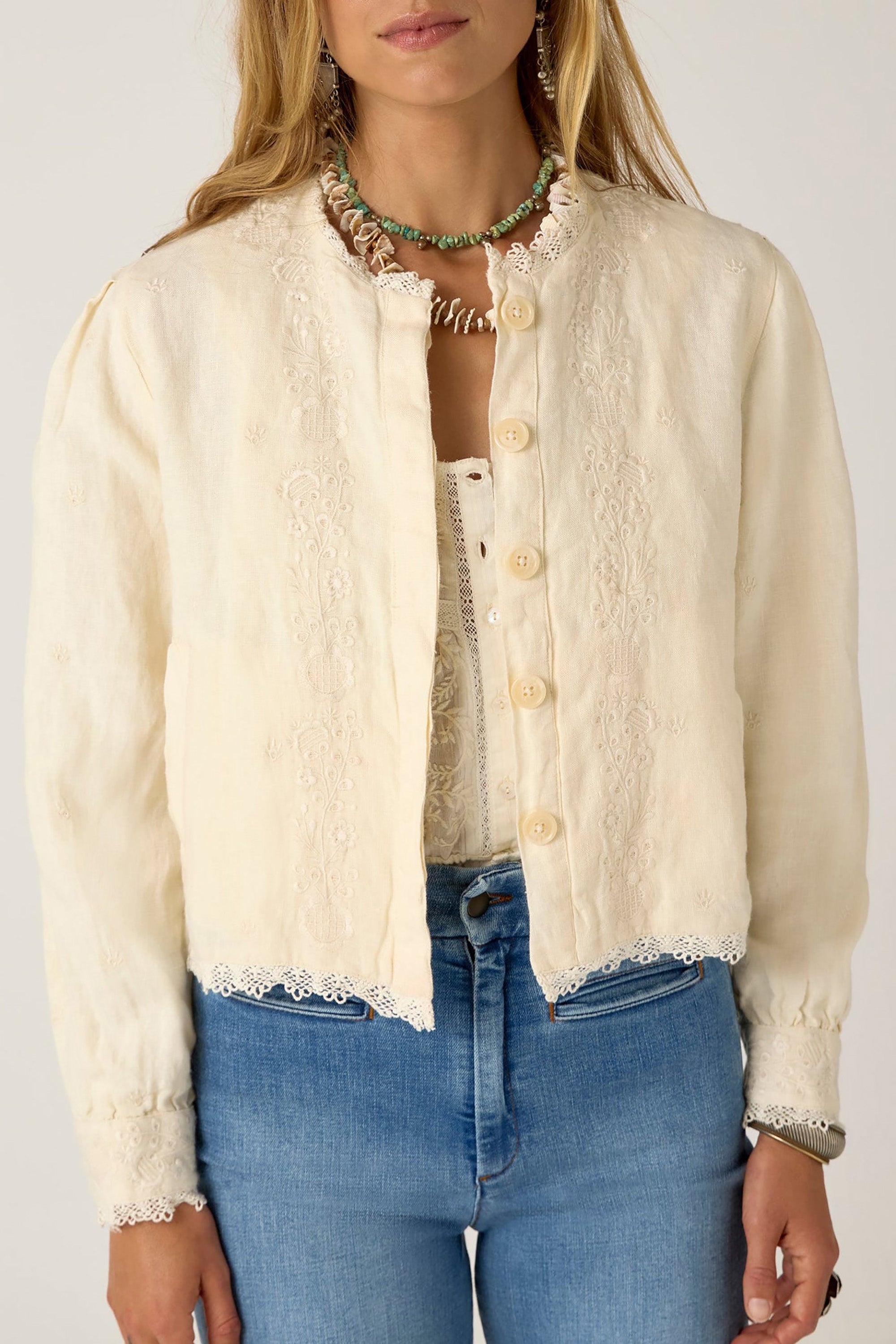 Otelo Jacket - Linen Solstice Ivory Whisper