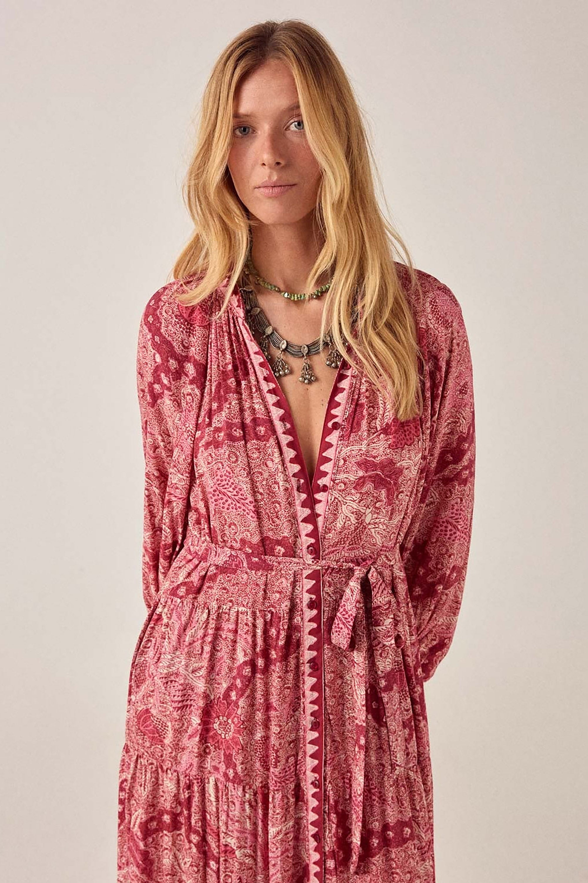 Tina Dress - Red Java Volcano