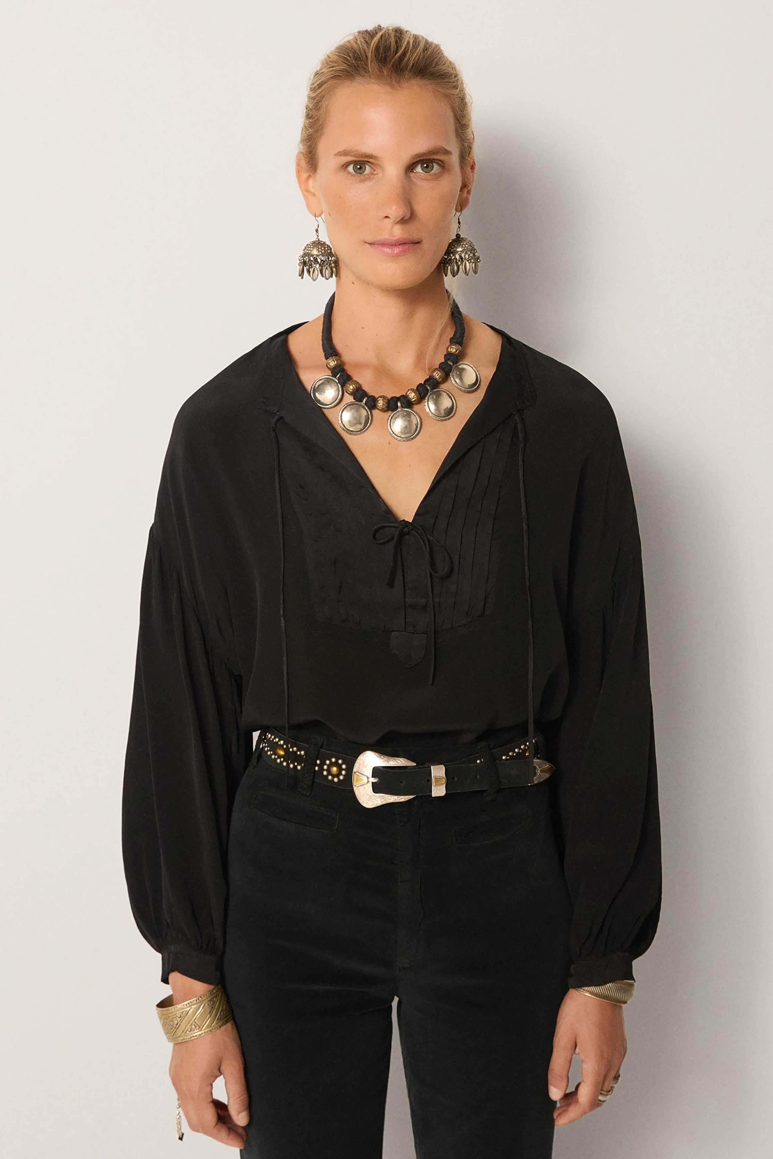 Tuxedo Giovanni Blouse - Onyx