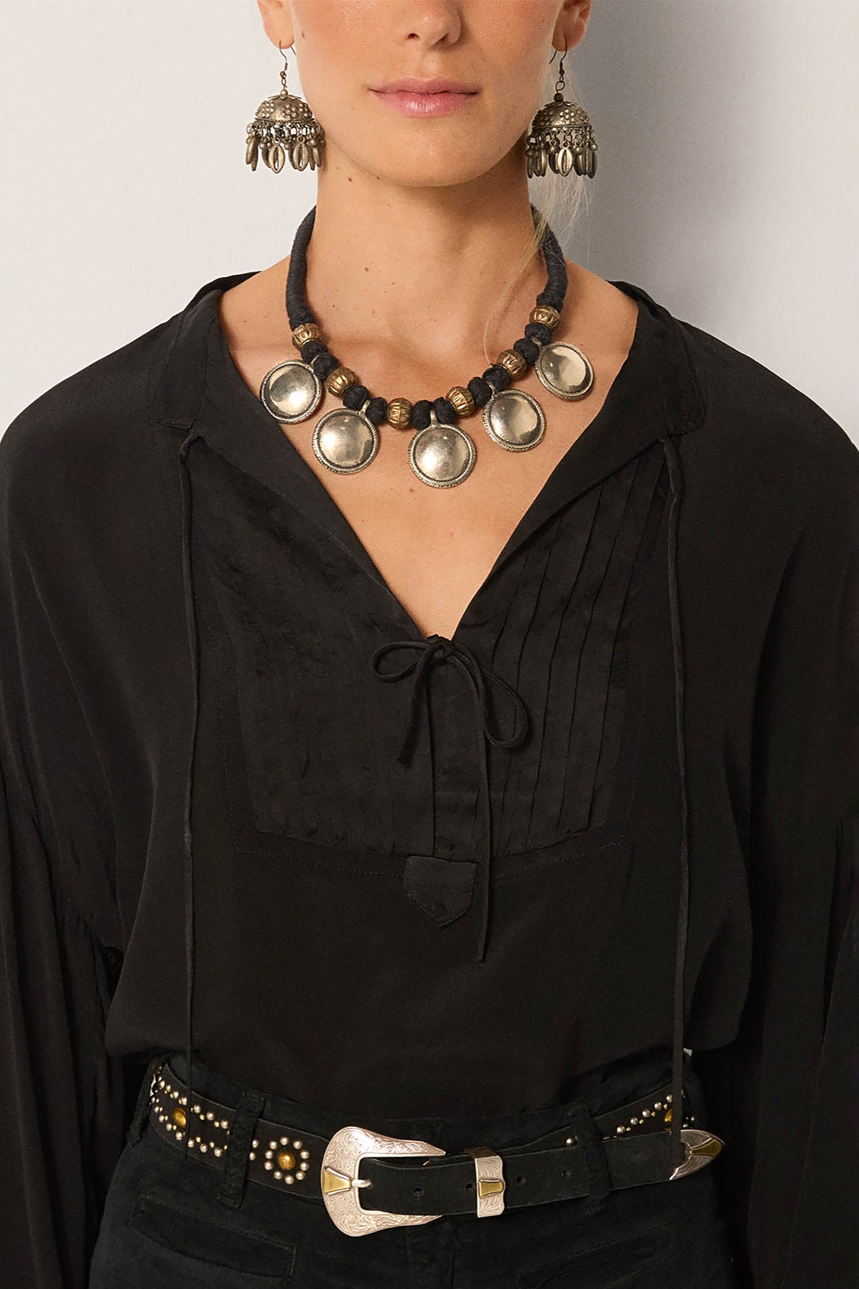 Tuxedo Giovanni Blouse - Onyx