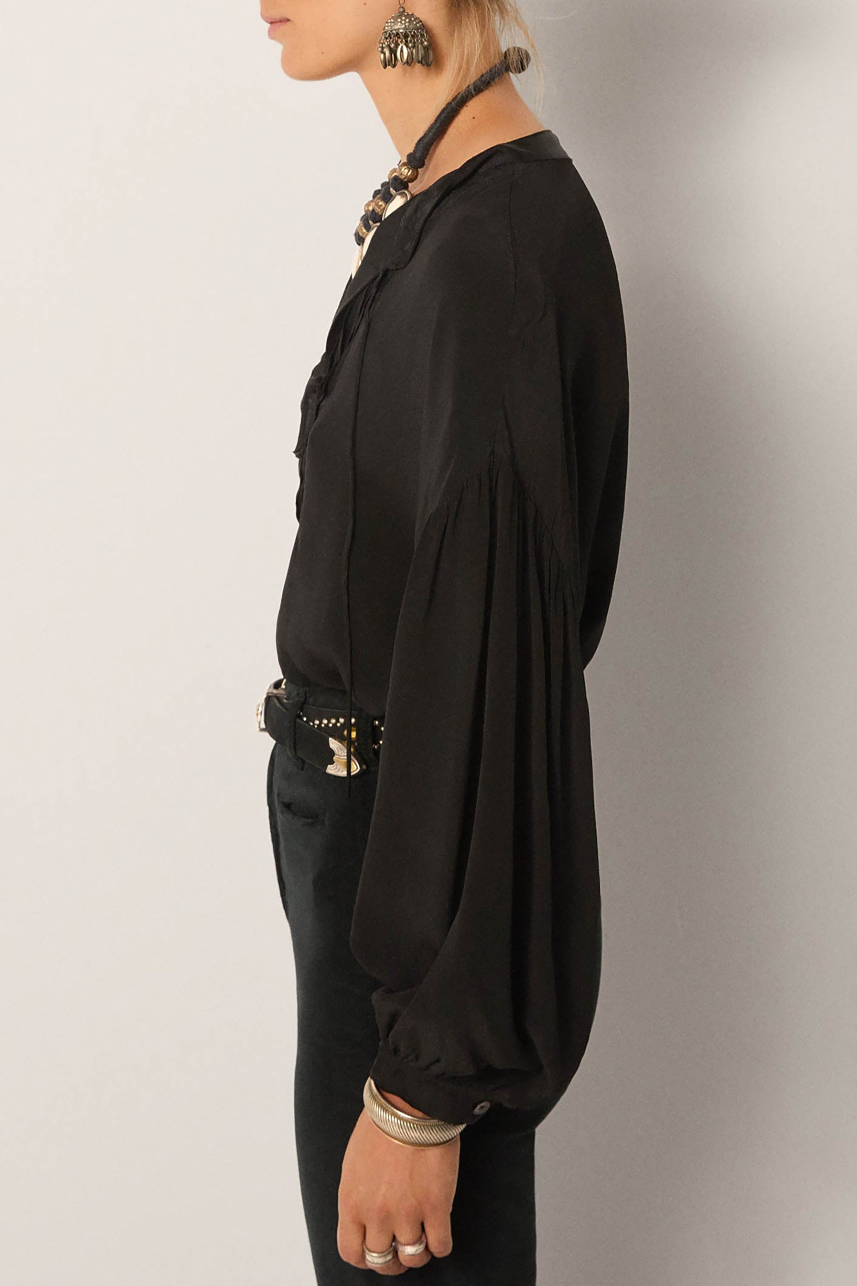 Tuxedo Giovanni Blouse - Onyx