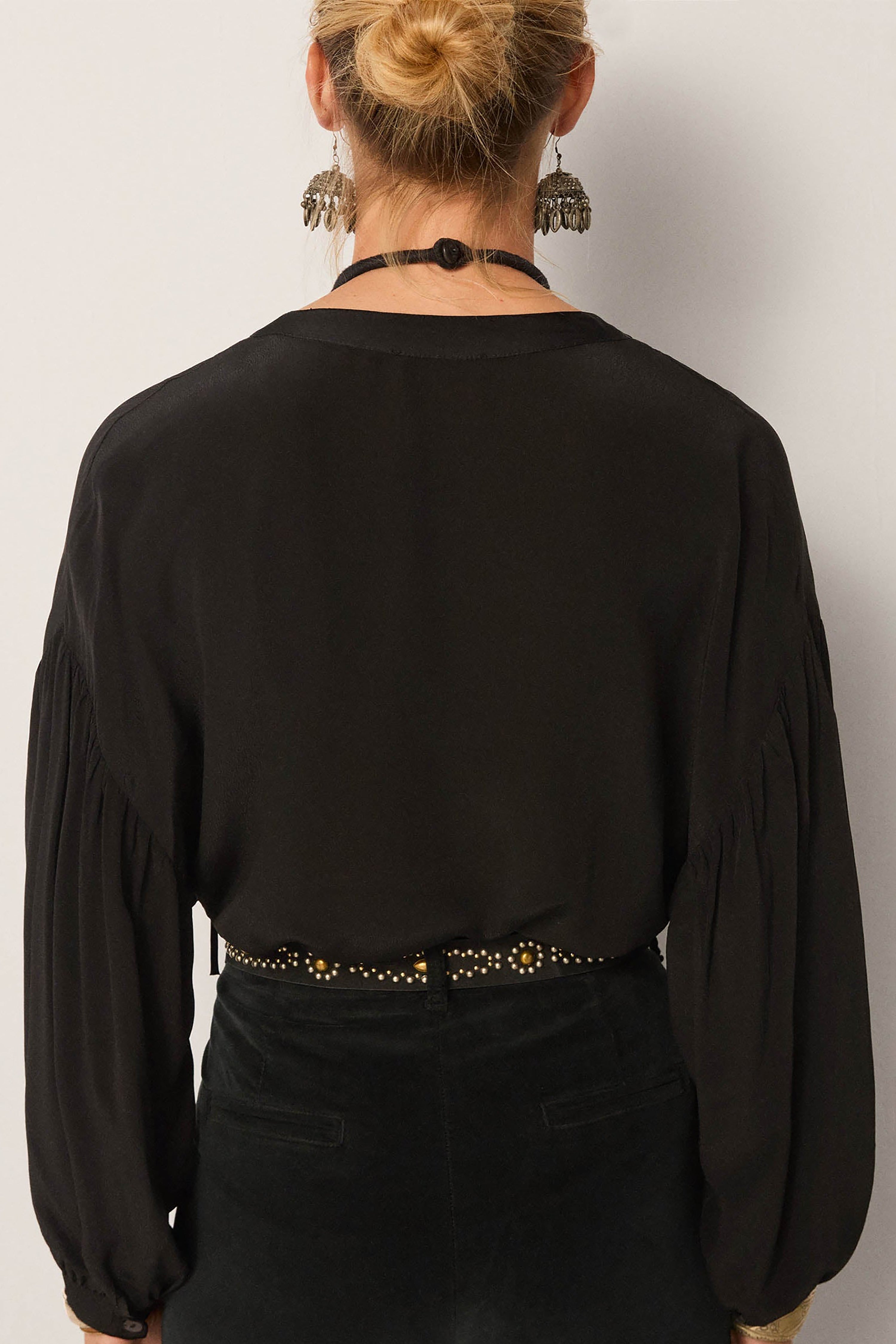 Tuxedo Giovanni Blouse - Onyx