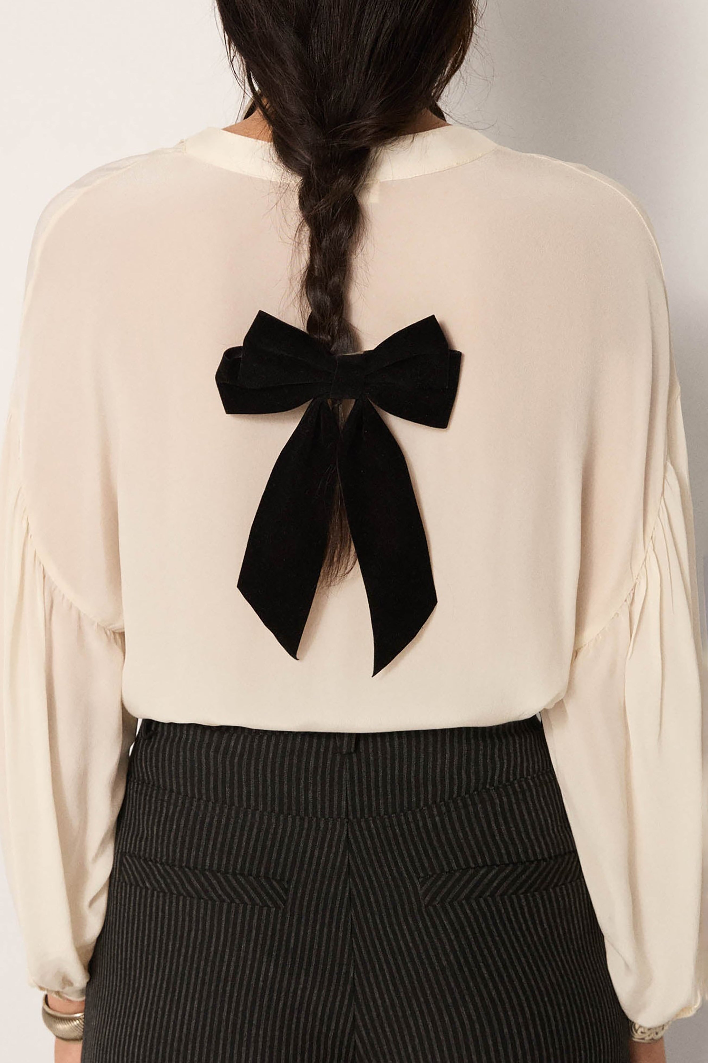 Tuxedo Giovanni Blouse - Pearl