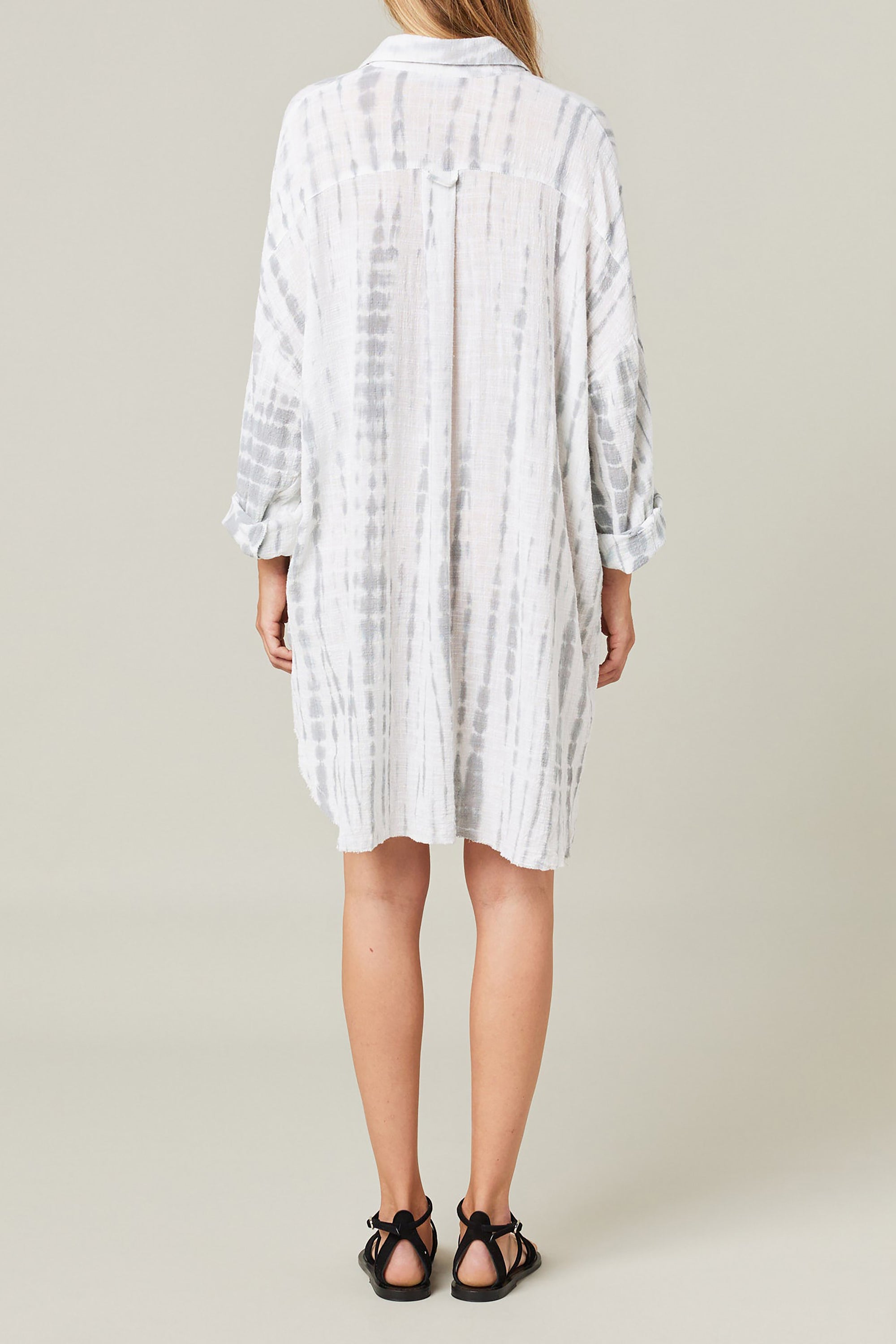 Mykonos Oversized Shirt Tie Dye Biarritz - Blue Grey