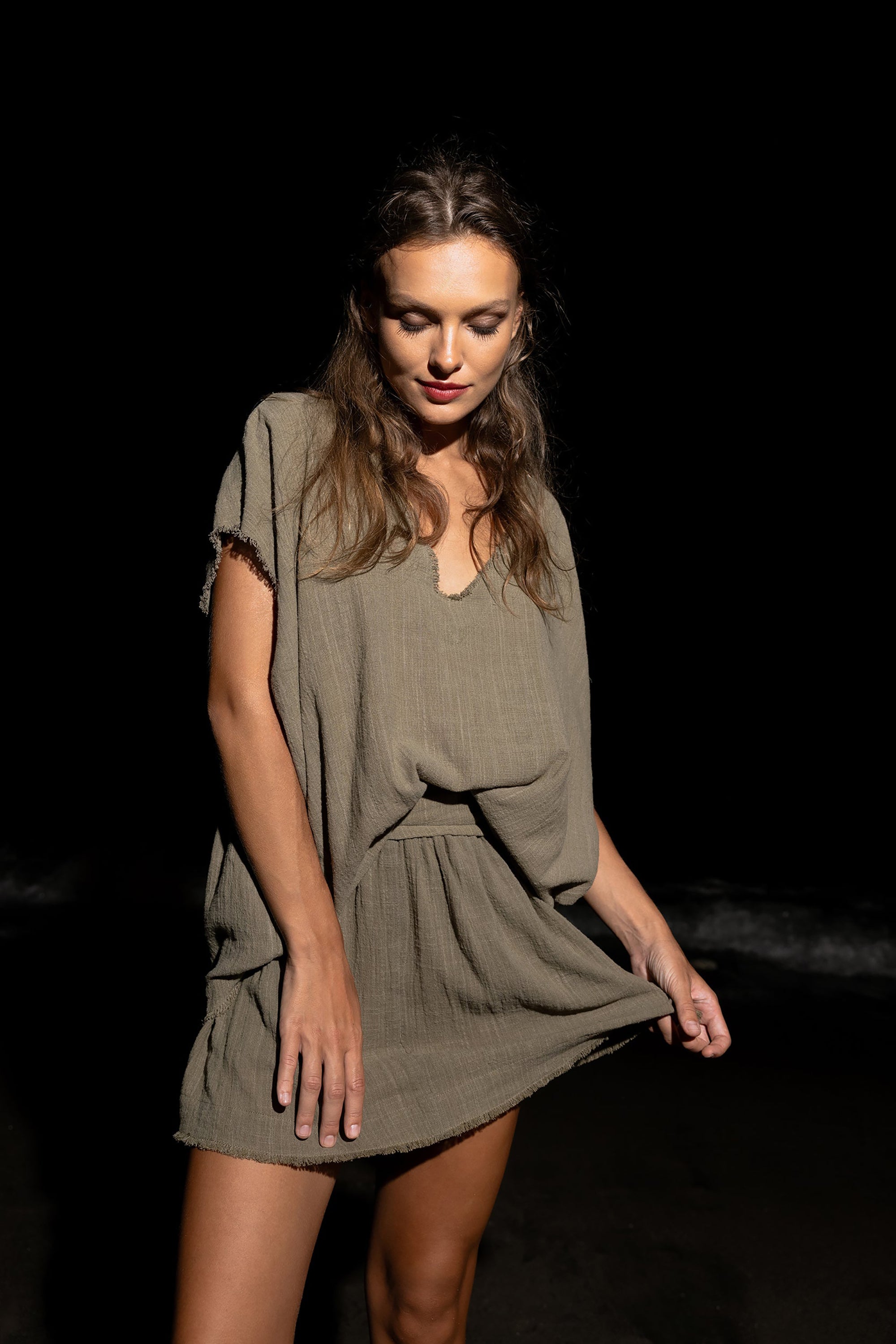  Sainte Maxime Short Skirt - Khaki - RUM Amsterdam