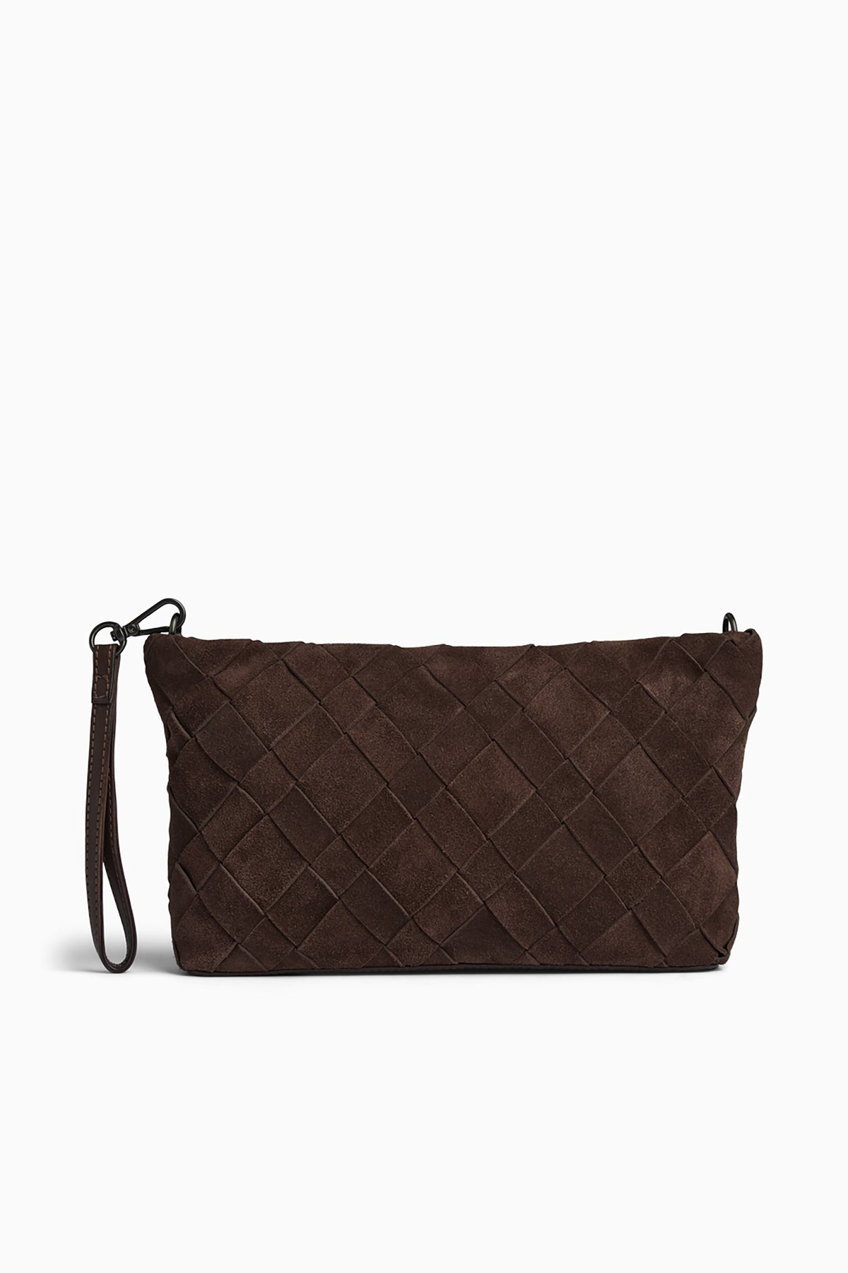 Celin Crossbody Bag - Suede Weave Dark Brown