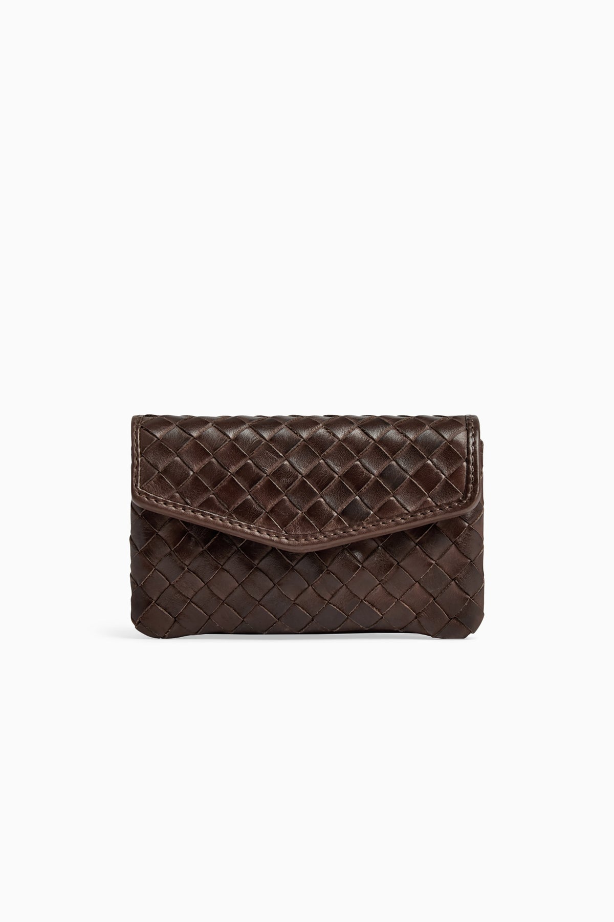 Faith Coin Purse - Weave Dark Brown