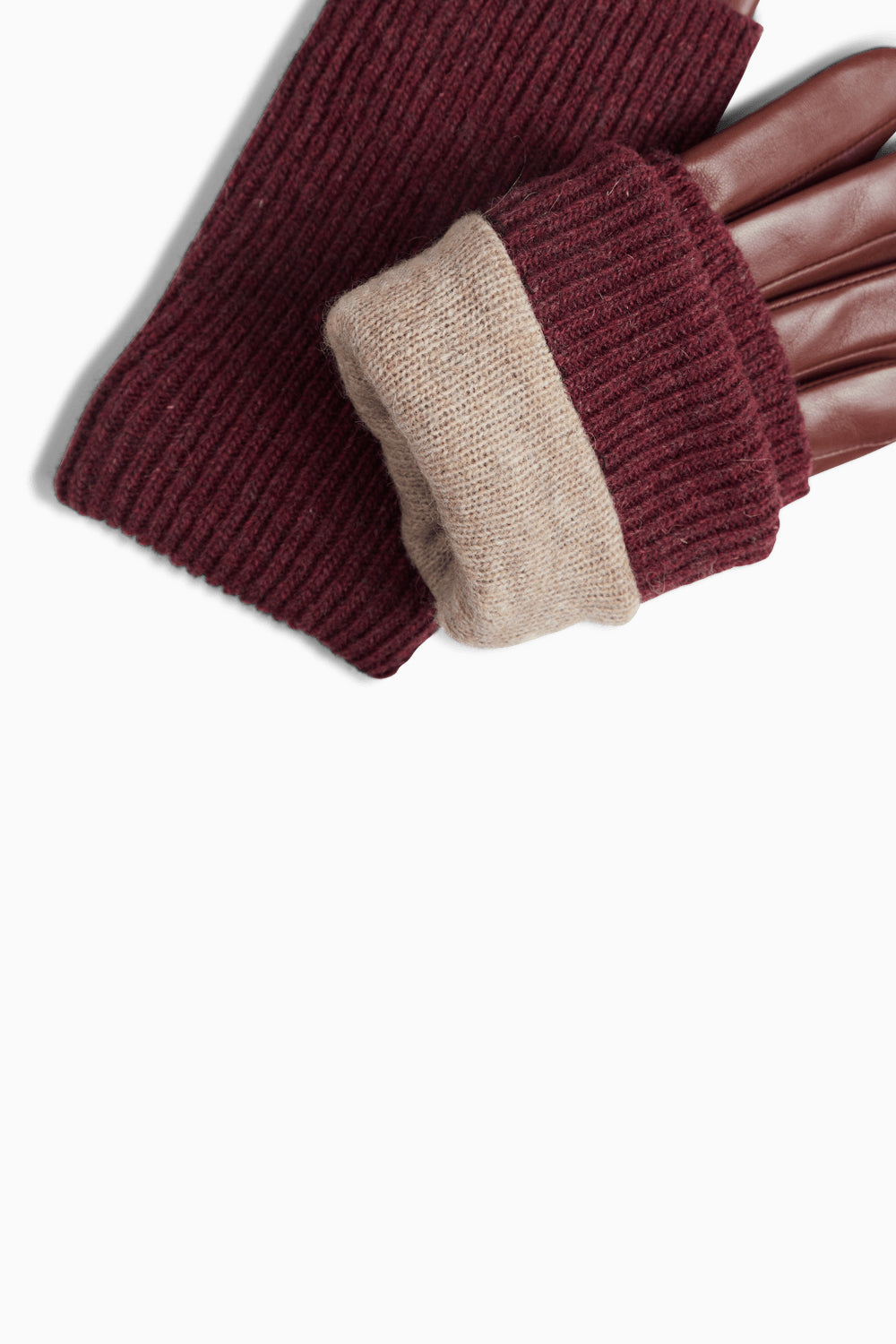 Helly Glove - Cognac w/ Burgundy