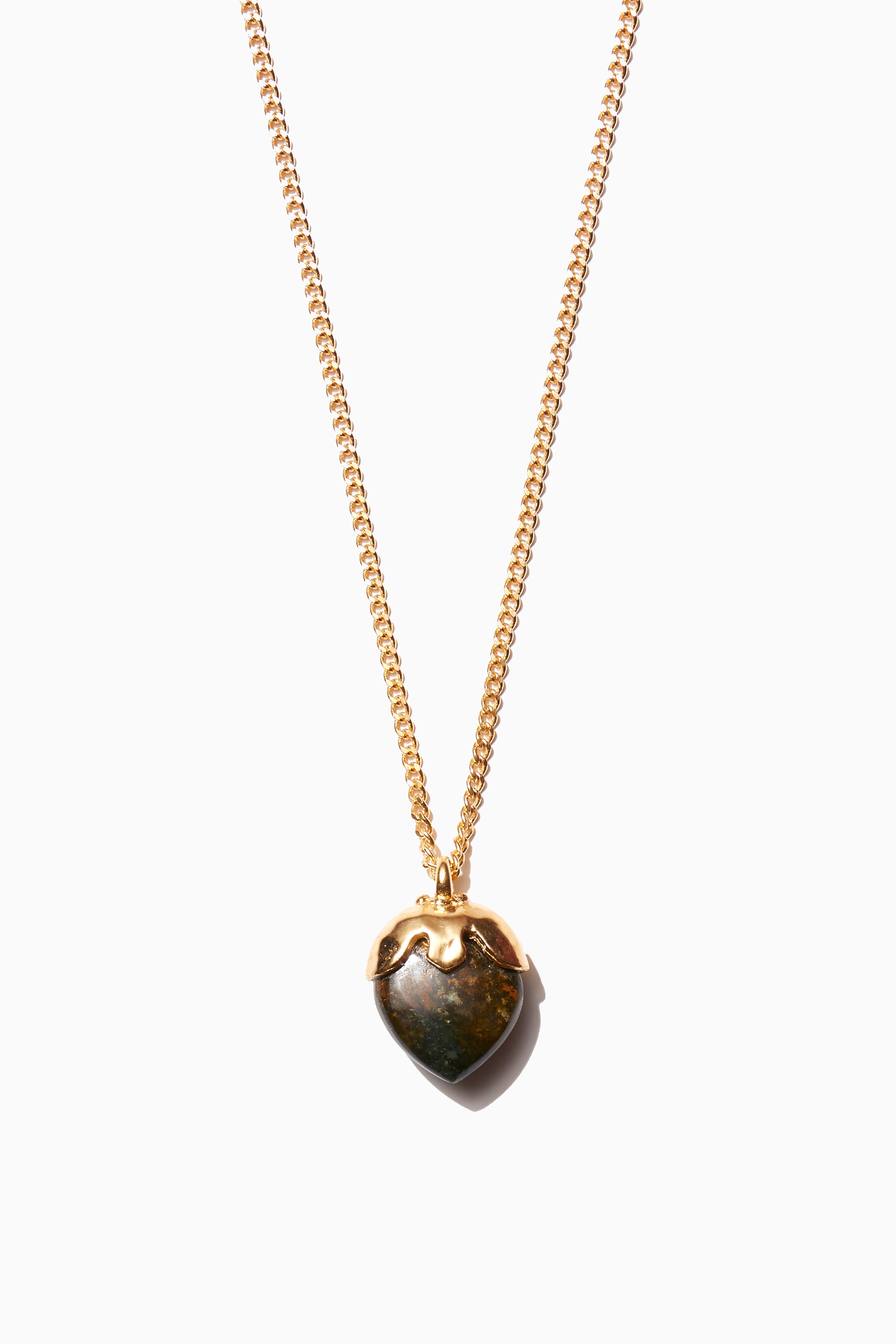 Alexis Necklace - Gold with Green